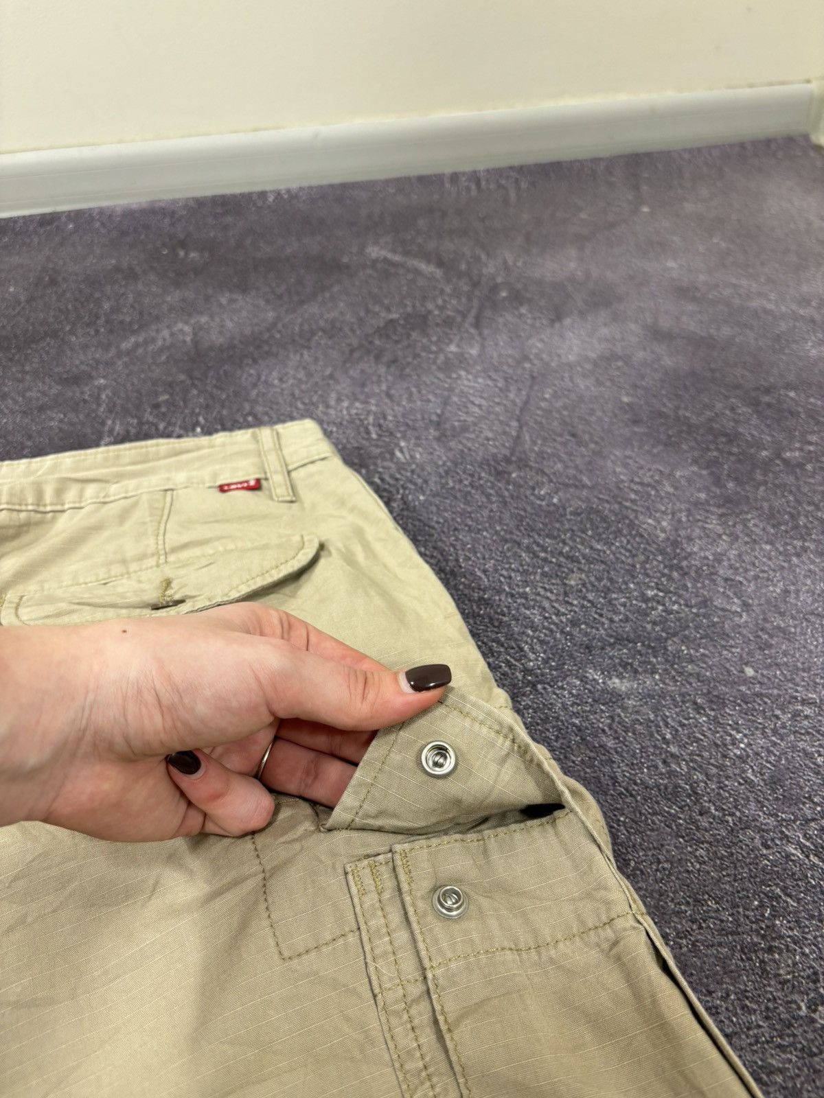 Levi's Vintage Levi’s USA Mustard Military Hype Cargo Shorts Size US 31 - 13 Thumbnail
