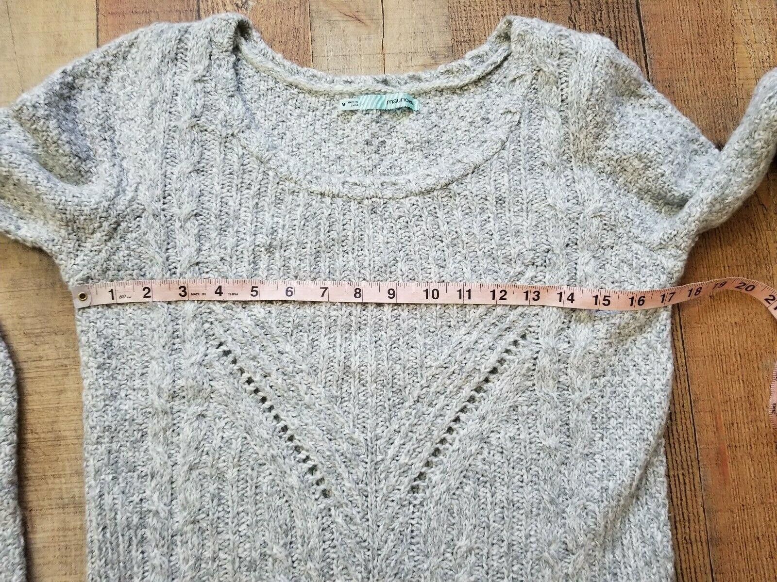 Designer Maurices Sweater Dress Medium Light Grey Long Slouchy Size M / US 6-8 / IT 42-44 - 6 Thumbnail