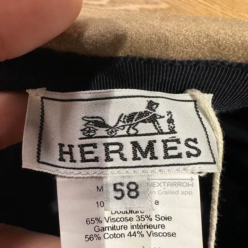 Hermes Hermes size 58 Embroidered Khaki Cashmere Baseball Cap Size ONE SIZE - 4 Thumbnail