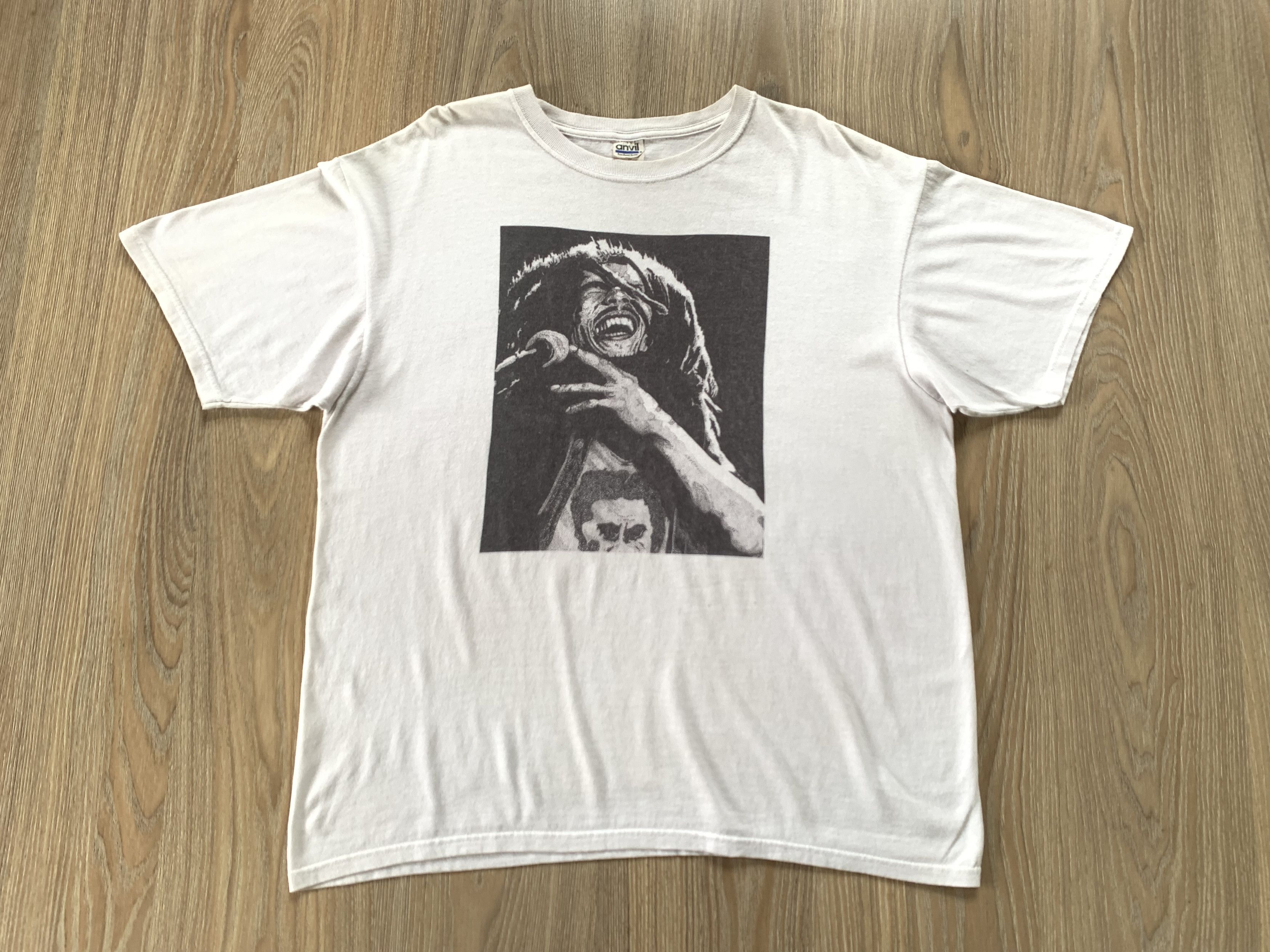 Anvil × Bob Marley Anvil Vintage Bob Marley Printed T-Shirt Size US XL / EU 56 / 4 - 2 Thumbnail
