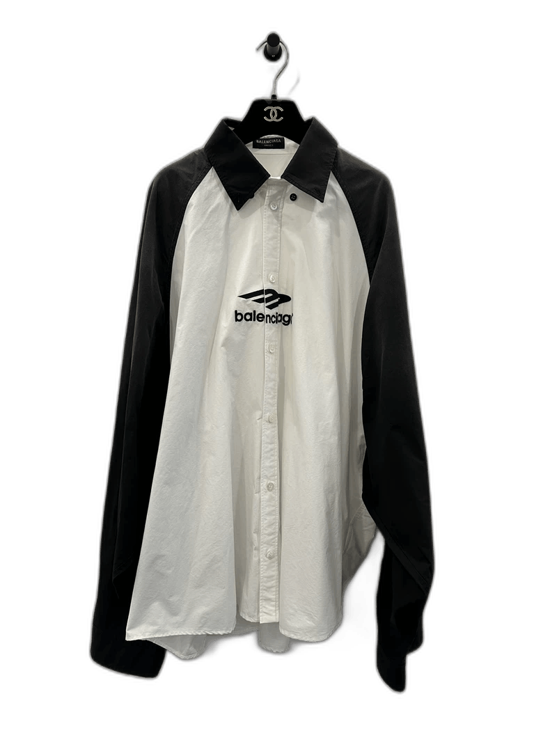 Balenciaga Black and White Color Block Loose Shirt