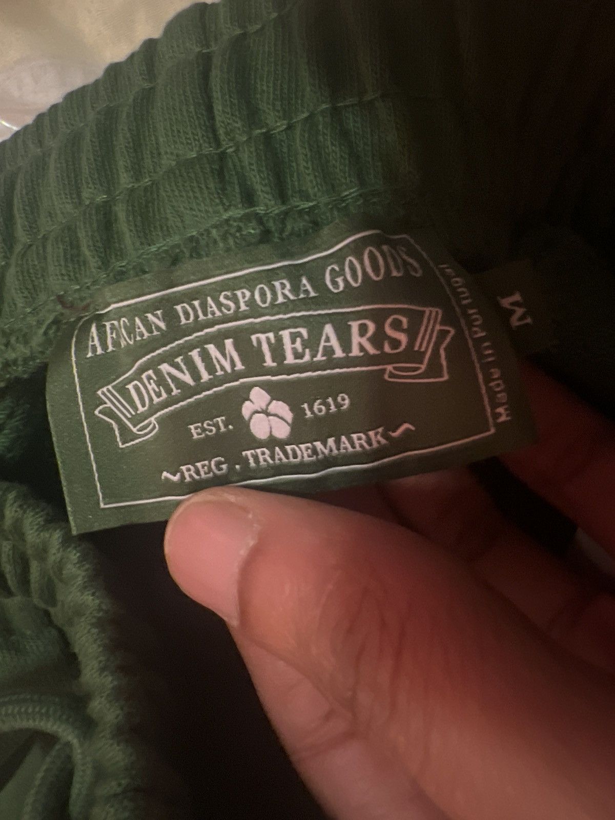 DENIM TEARS The Cotton Wreath Sweatpants Green Sz M Size US 32 / EU 48 - 8 Thumbnail