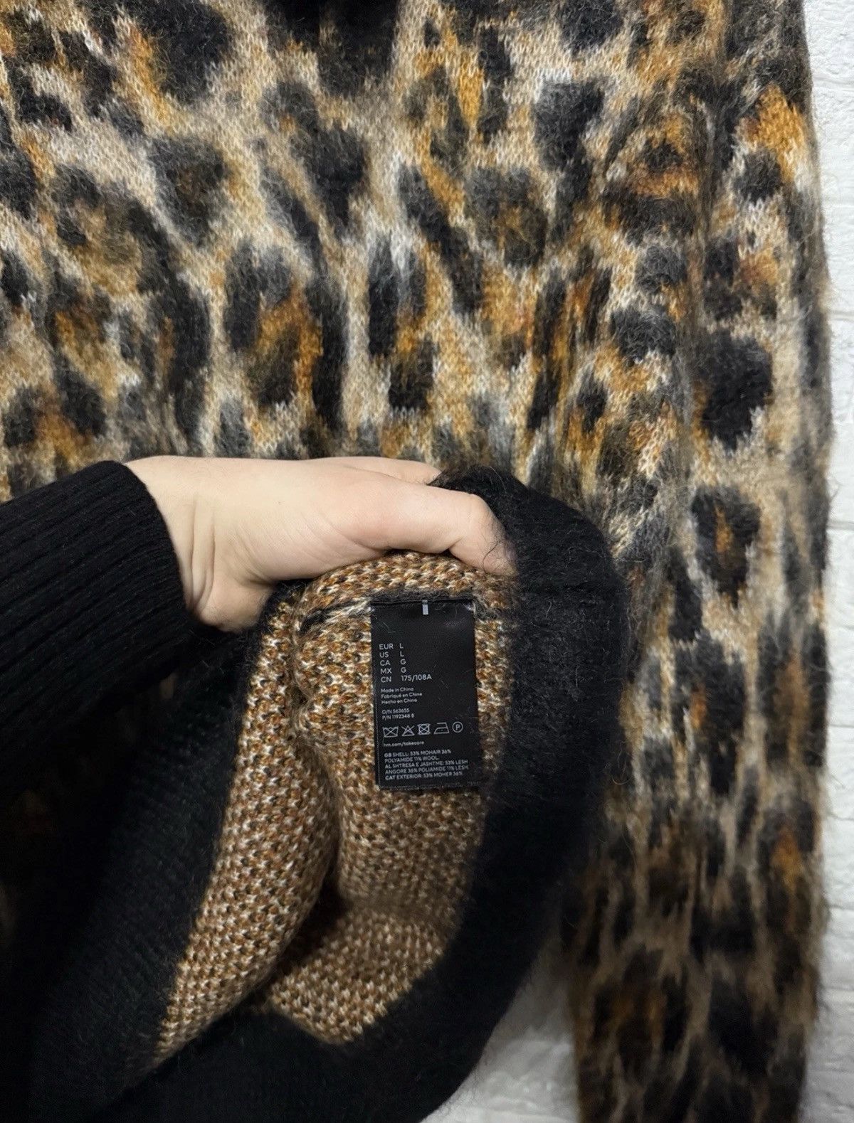 H&M Rare Rabanne H&M Mohair Blend Men`s Sweater Leopard Patern Size US L / EU 52-54 / 3 - 4 Thumbnail