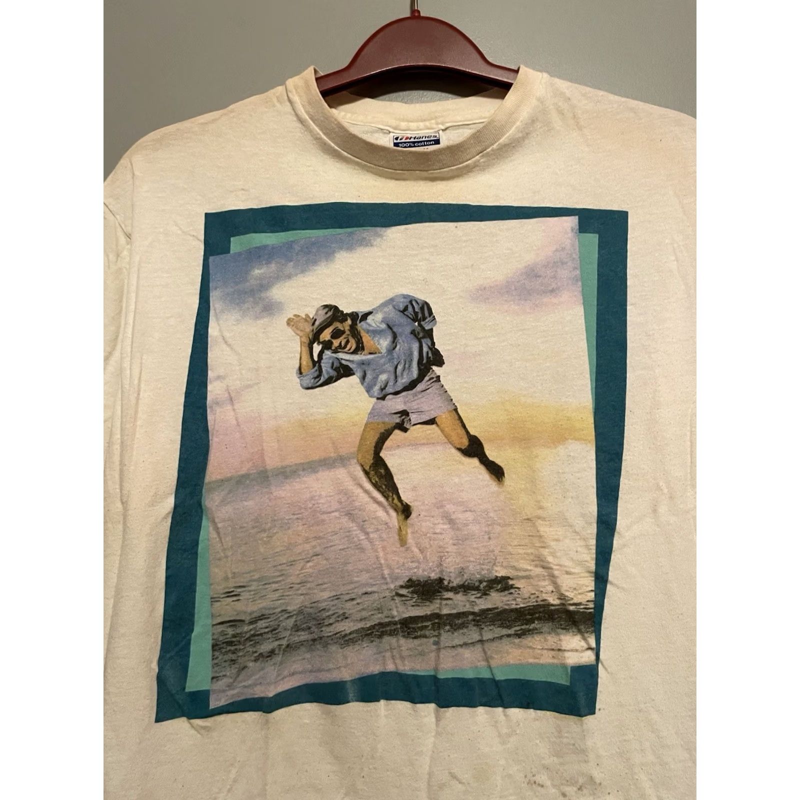 Hanes VINTAGE Hanes Jimmy Buffett Hot Water Tour Shirt XL Men White C383 Distressed T-Shirt Size US XL / EU 56 / 4 - 2 Thumbnail