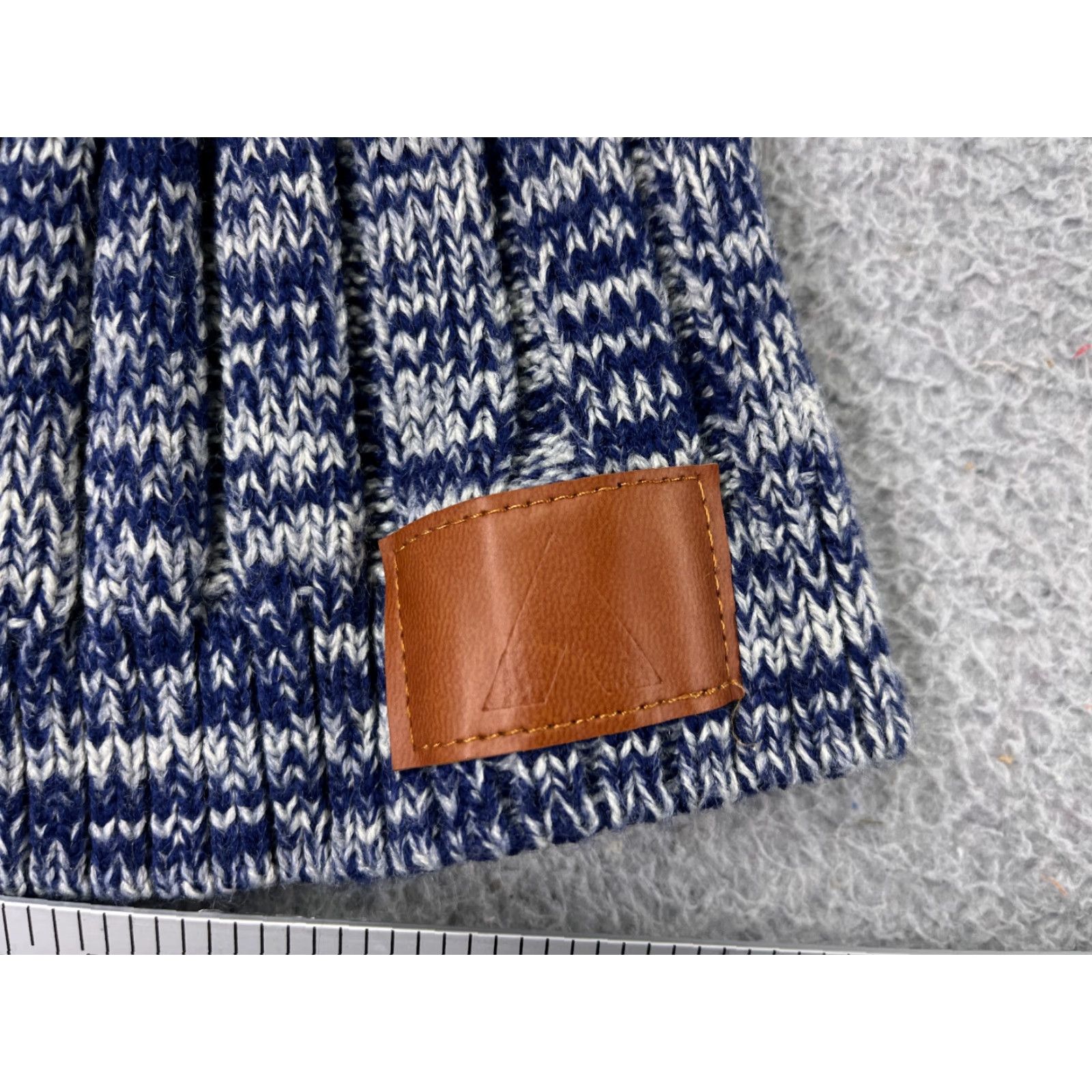 Vintage Prime Line Beanie Toque Adult One Size Blue White Knit Acrylic Polyester Blend Size ONE SIZE - 3 Thumbnail