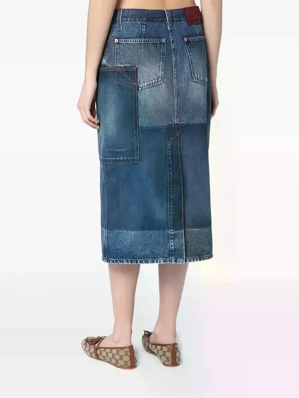 Gucci o1la5ras0526 Denim Washed Skirt in Blue Size 26" / US 2 / IT 38 - 4 Thumbnail