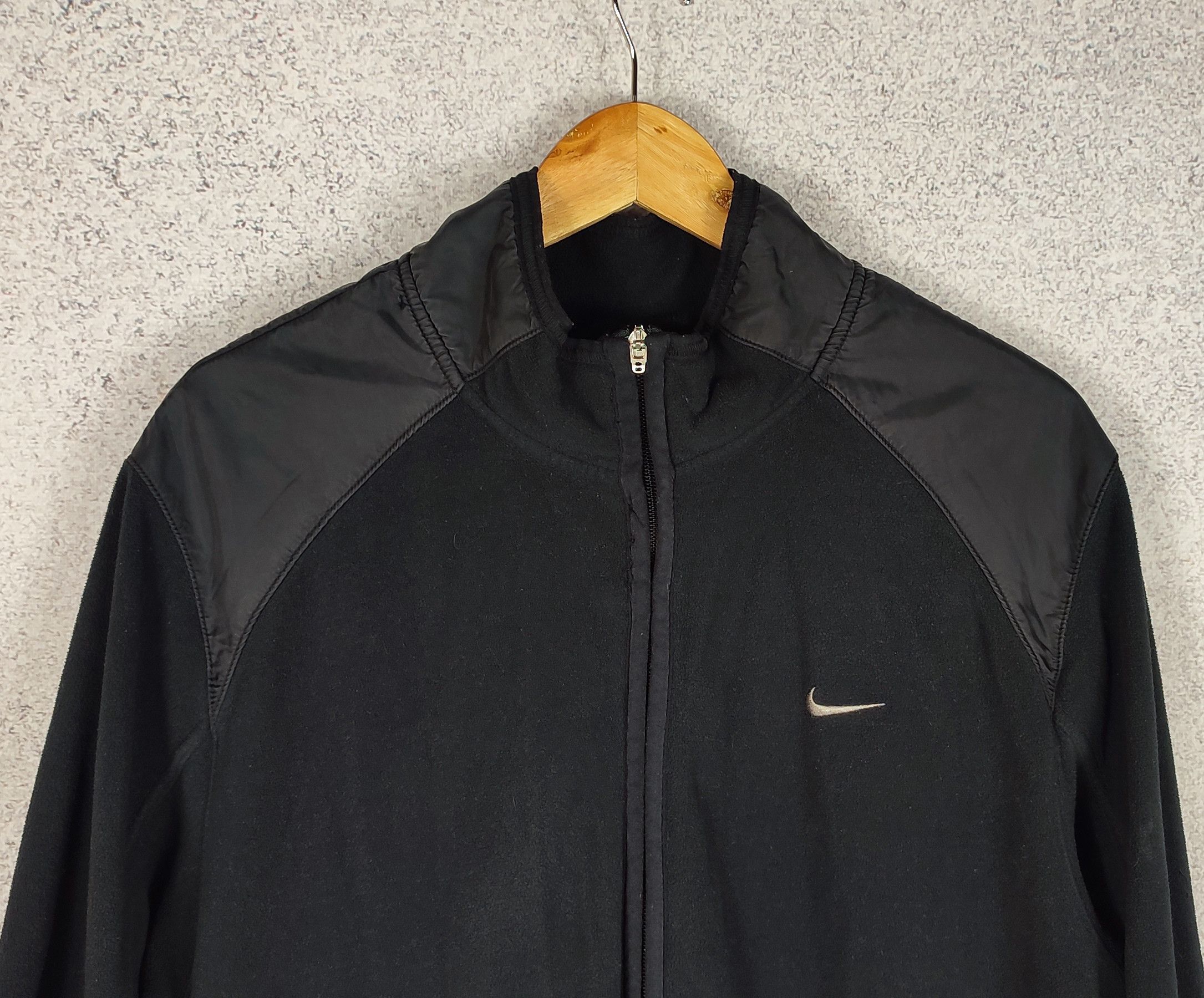 Nike 🔥 Nike Fleece Zip Jacket Vintage Black y2k Therma Fit Size US L / EU 52-54 / 3 - 2 Thumbnail
