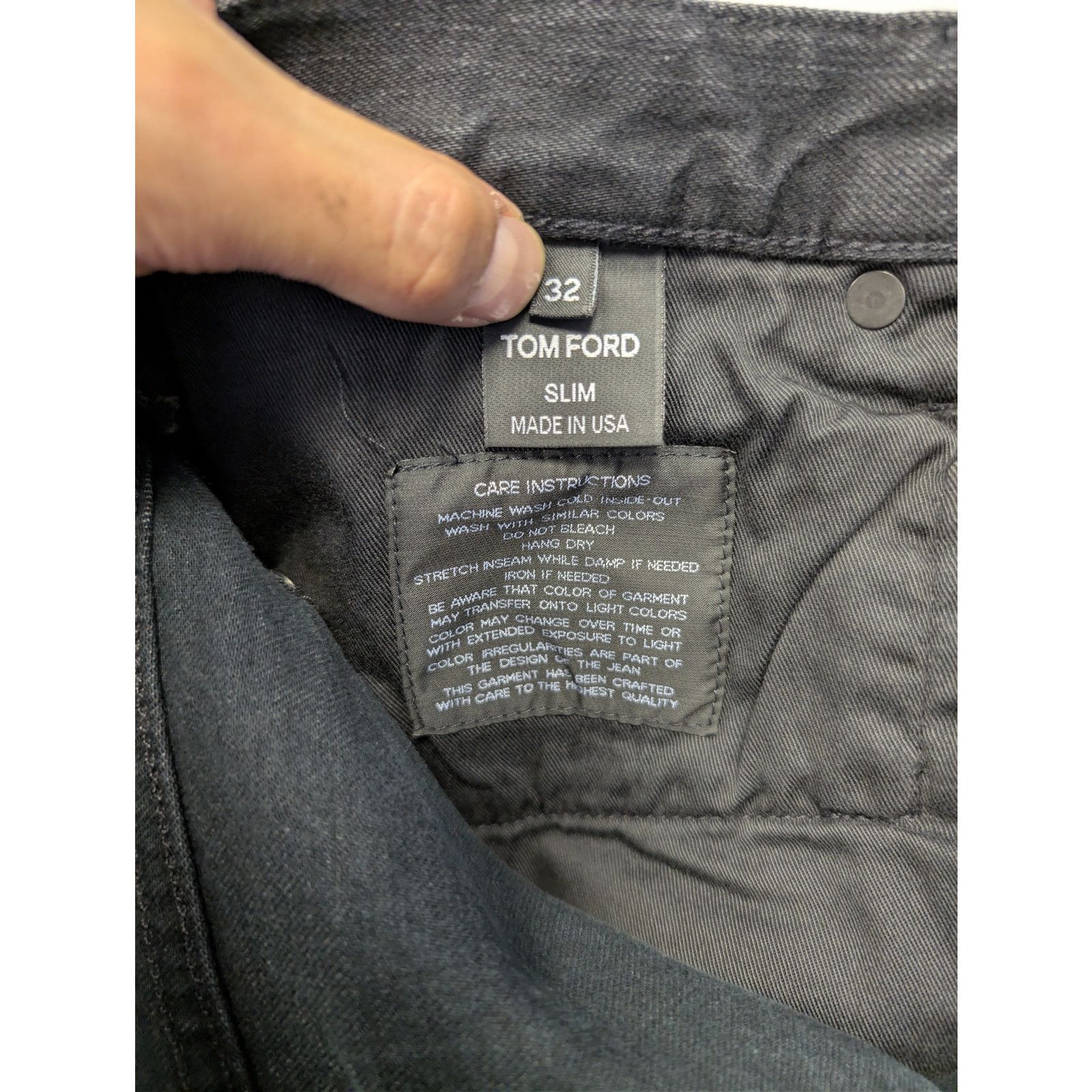 Tom Ford o1rshd1 Q:2 / Slim-Fit Denim Jeans in Black Size US 32 / EU 48 - 17 Thumbnail