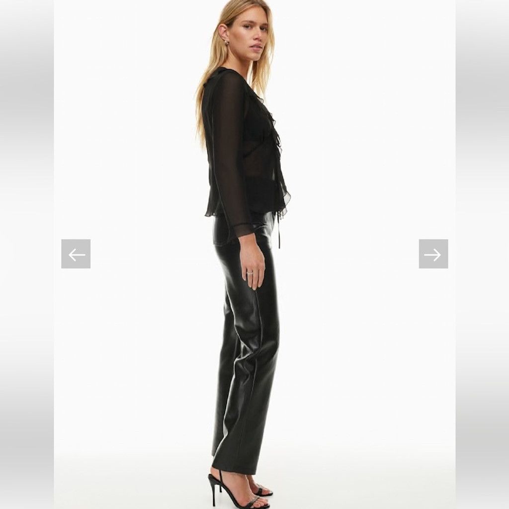 Aritzia Wilfred Black Vegan Leather Melina Trousers Size 26" / US 2 / IT 38 - 2 Thumbnail