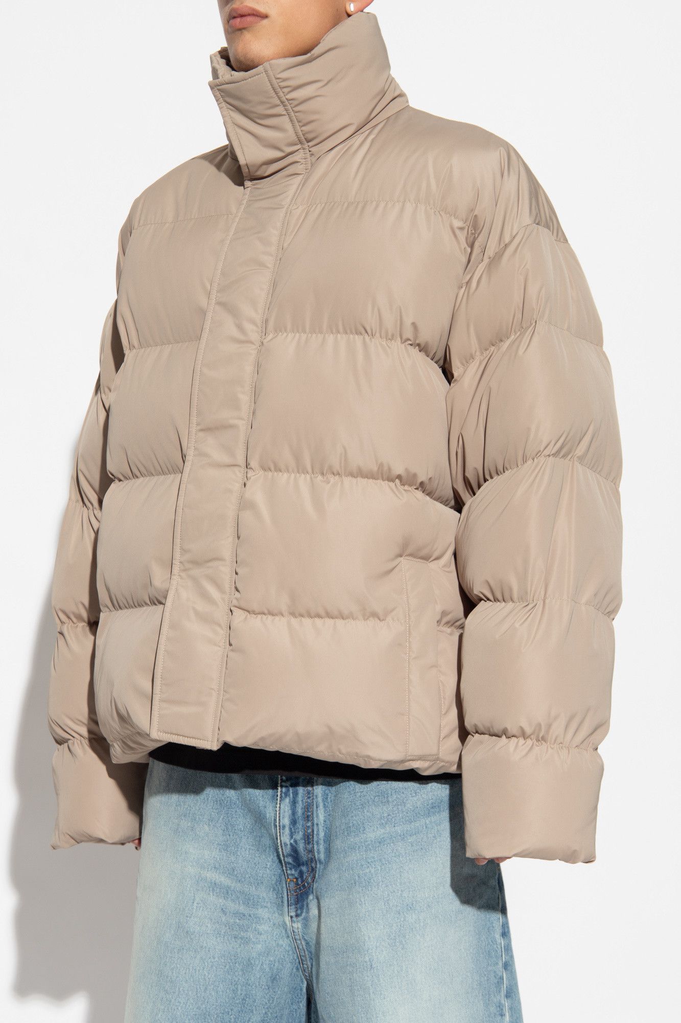 Balenciaga o1mt1gz0924 BB Balenciaga Puffer Jacket in Beige Size US S / EU 44-46 / 1 - 3 Thumbnail