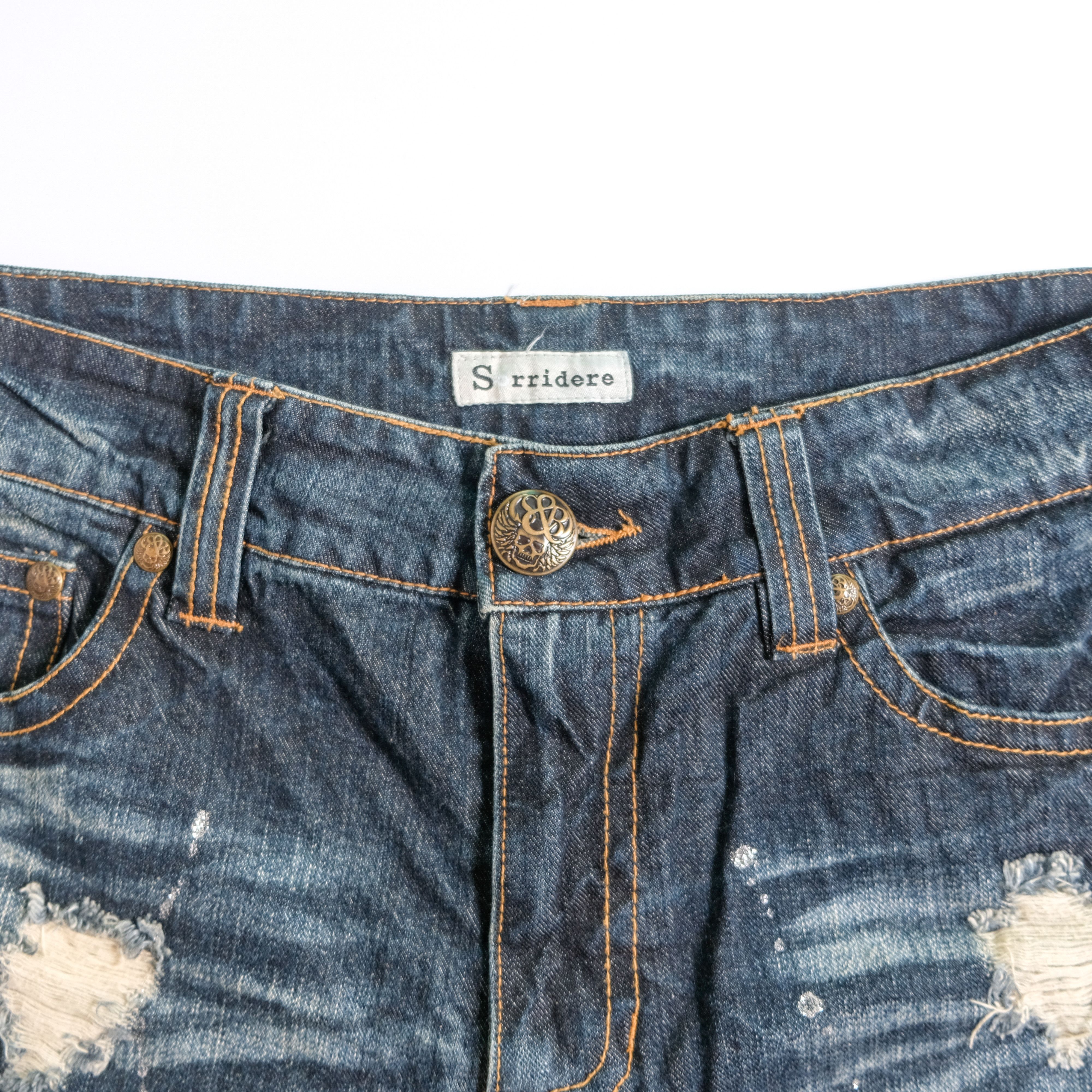Other Sorridere splashed wing distressed short denim Size US 33 - 3 Thumbnail