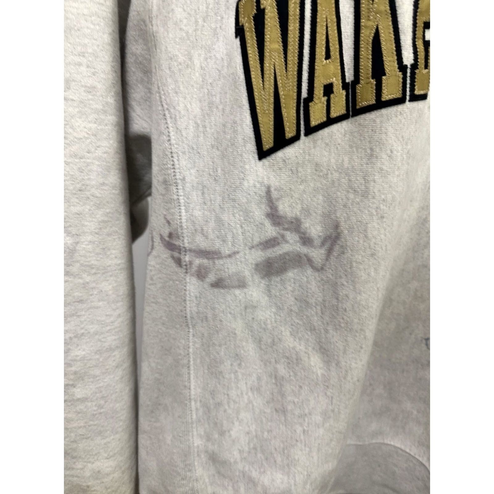 Champion VTG Champion Sweatshirt Thrashed Worn Reverse Weave Wake Forest Demon Deacons M Men Medium Heather Gray Pullover Grunge Distressed Size US M / EU 48-50 / 2 - 5 Thumbnail
