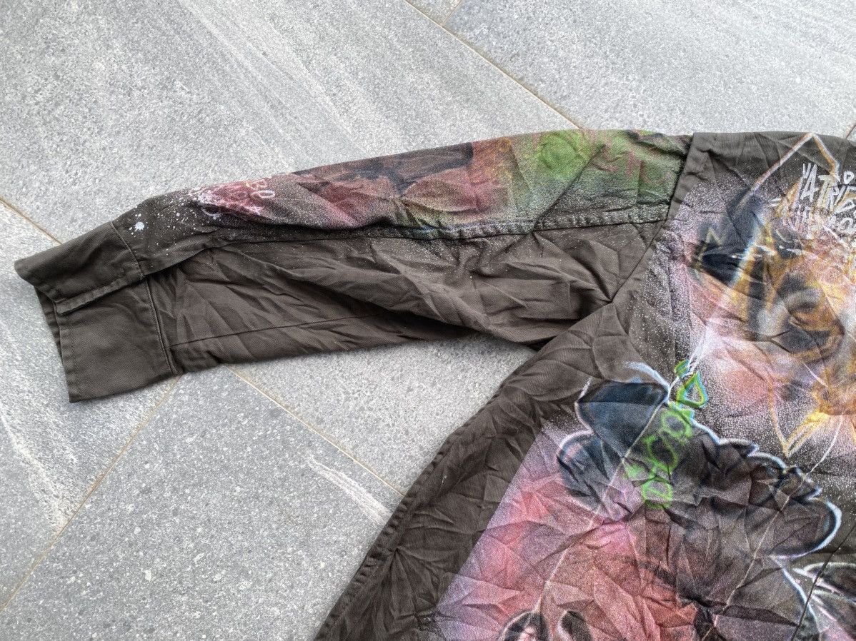 Zara Zara Khaki Green Graffiti Light Jacket Size M / US 6-8 / IT 42-44 - 4 Thumbnail
