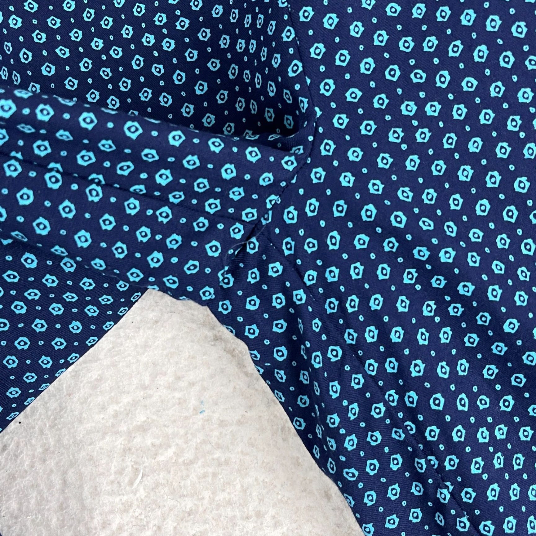 Vintage NorthStyle Blue Dot Print Pull On Elastic Waist Cropped Pants Womens Large Size 36" / US 14 / IT 50 - 5 Thumbnail