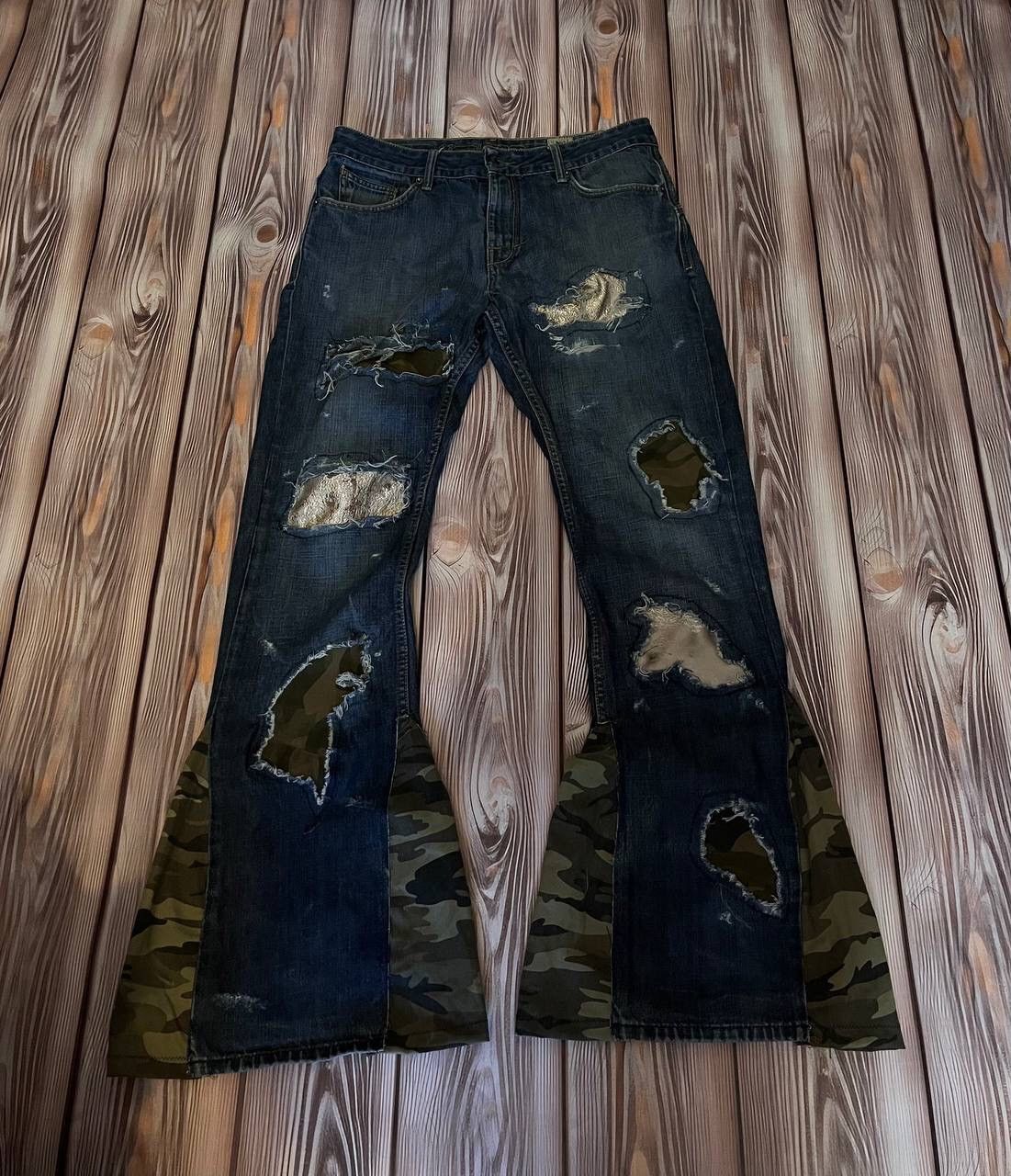 RARE vintage IfSixWasNine LGB style flared rework jeans Y2K