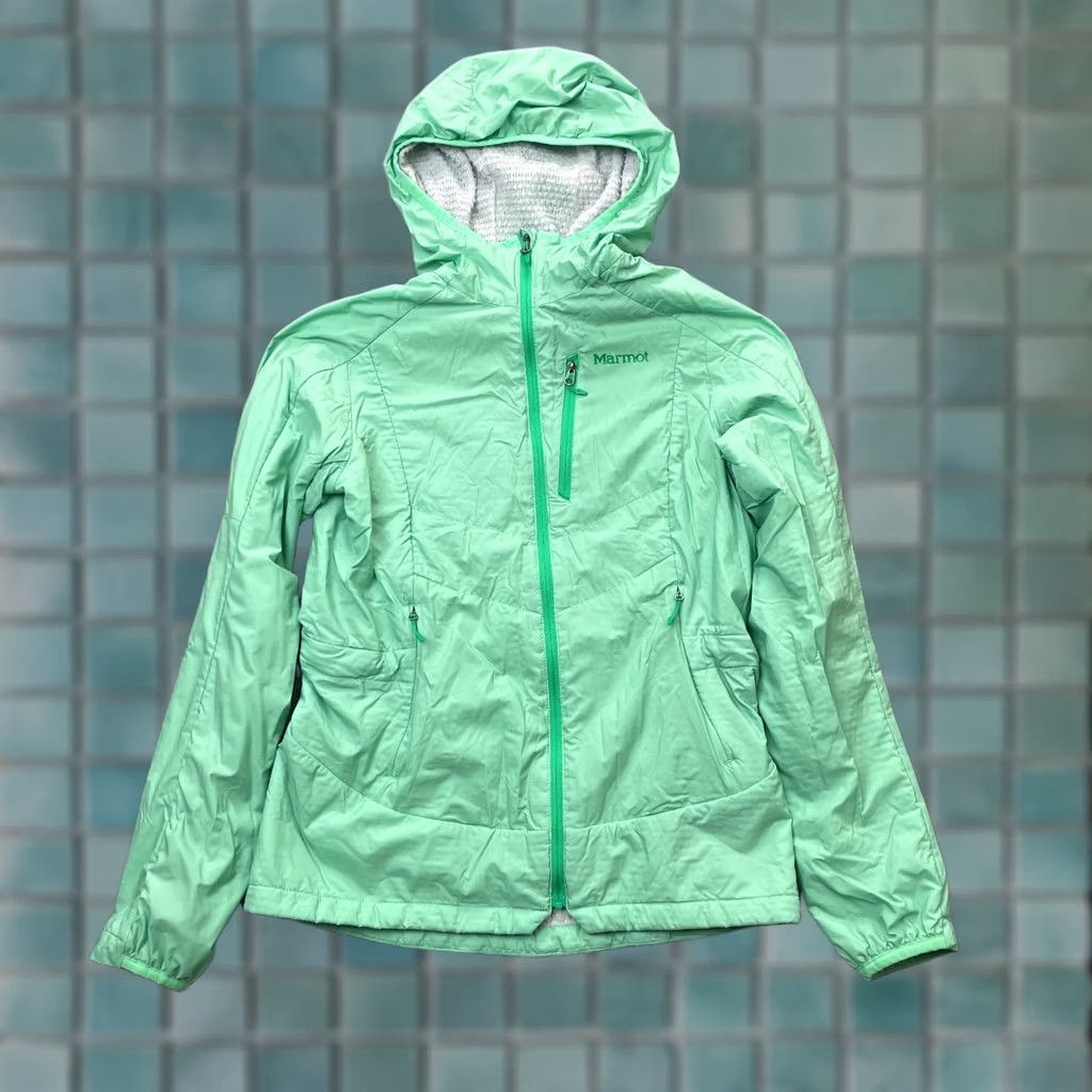 Marmot Marmot Jacket Womens Small Green Windbreaker Coat Nylon Hooded Lined Full Zip Size S / US 4 / IT 40 - 1 Thumbnail