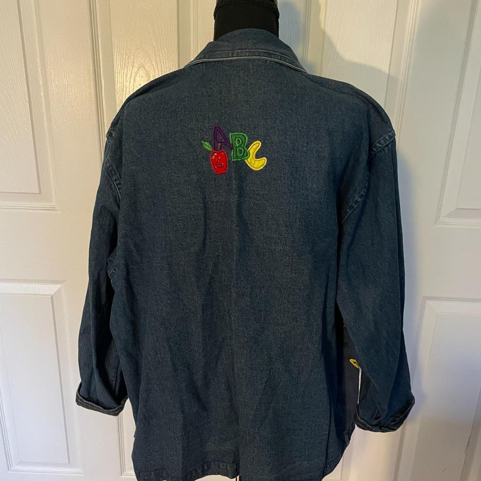 Vintage Vintage 80's Keren Hart Denim Jacket School Theme Size XXL / US 16-18 / IT 52-54 - 4 Thumbnail