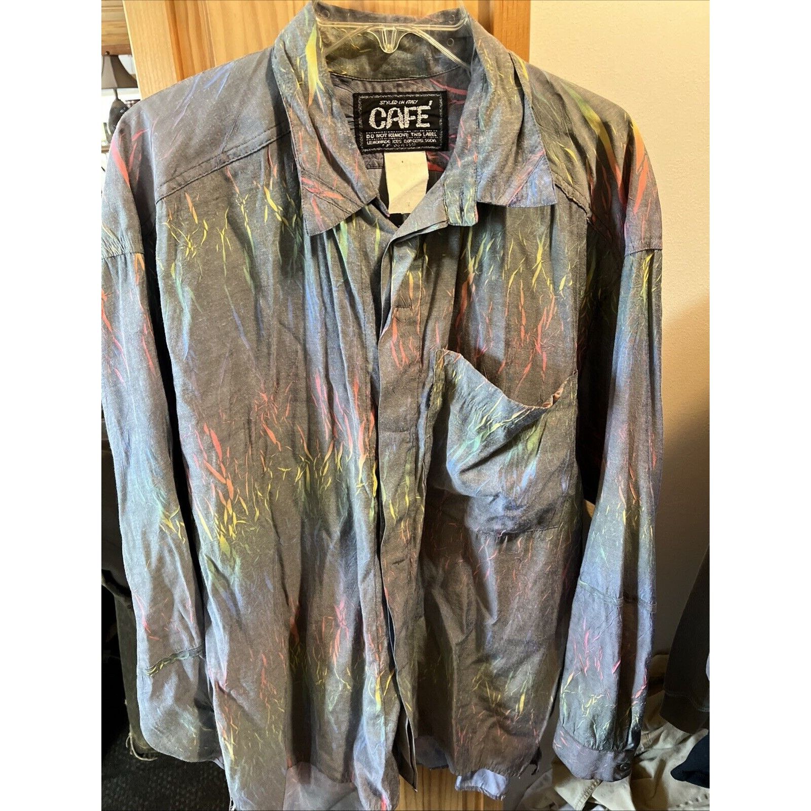 Other Vintage Cafe Italy Shirt Men’s L Gray Cotton lightweight Size US L / EU 52-54 / 3 - 10 Thumbnail
