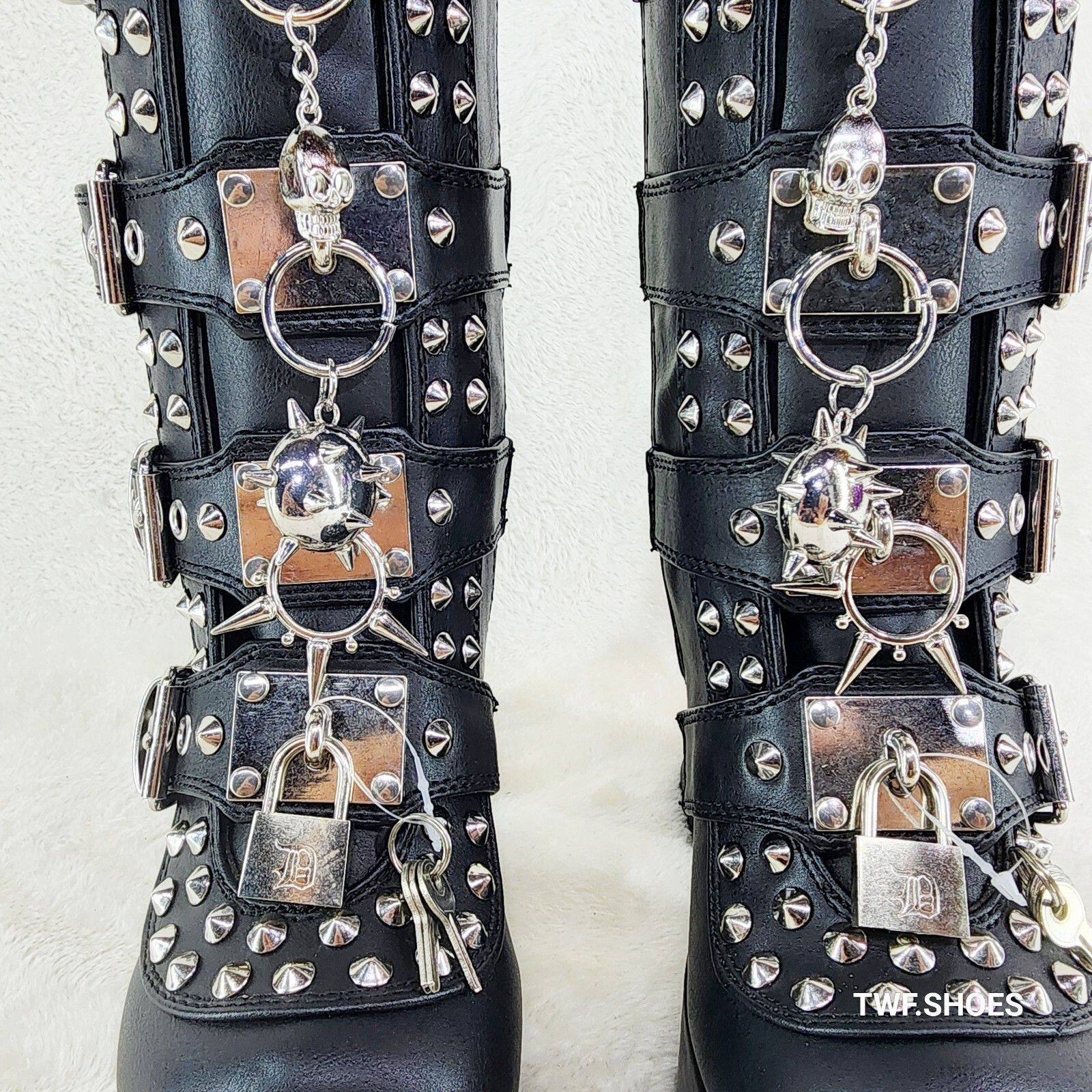 Demonia Cult DEMONIA Charade 118 Mace Charms Platform Chunky Heel Goth Mi Size US 8 / IT 38 - 6 Thumbnail