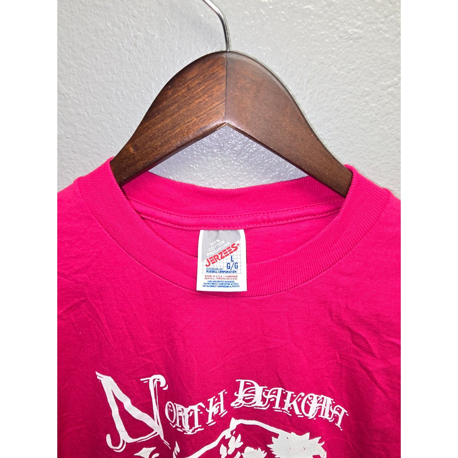 Jerzees × Vintage Vintage Pink Test Print Shirt North Dakota Flower Large Tee Size US L / EU 52-54 / 3 - 4 Thumbnail