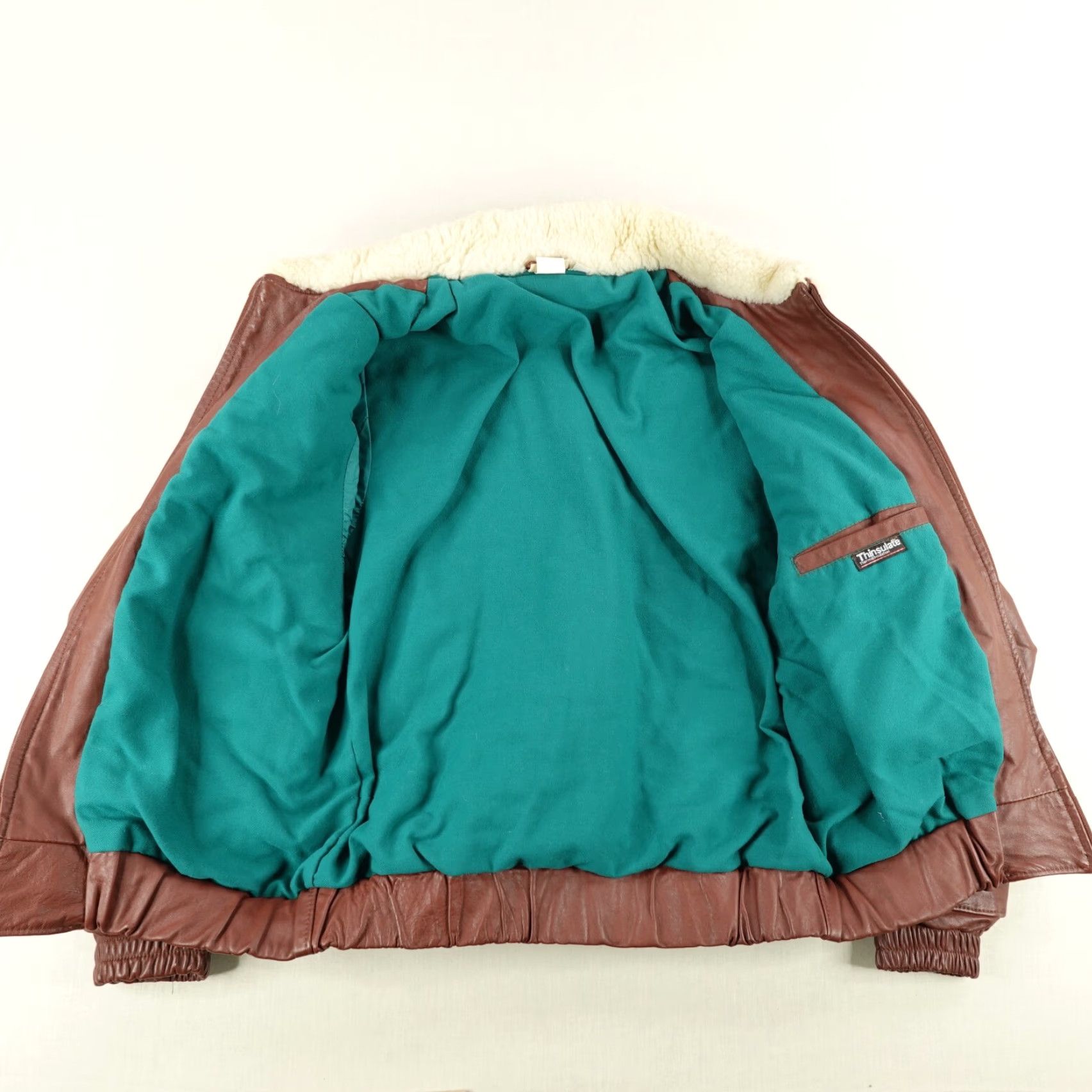 Vintage Vintage Yes LL Bean Jacket Mens Medium Brown Leather Sherpa Aviator Coat Lined 80s Clothing Size US M / EU 48-50 / 2 - 7 Thumbnail
