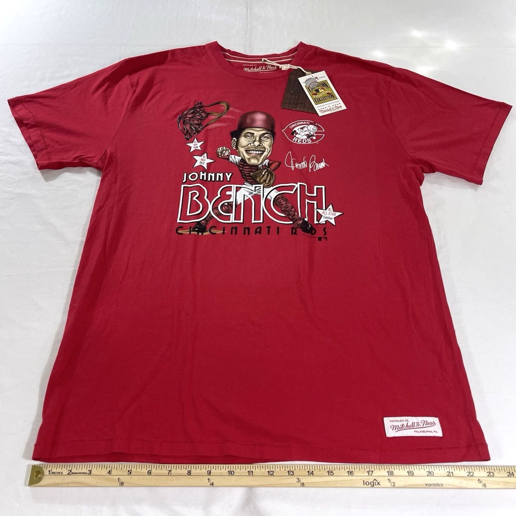 Mitchell & Ness Mitchell and Ness T-Shirt Cincinnati Reds Johnny Bench All Star 2XL Red Graphic Shirts & Tops Mens Size US XXL / EU 58 / 5 - 6 Thumbnail