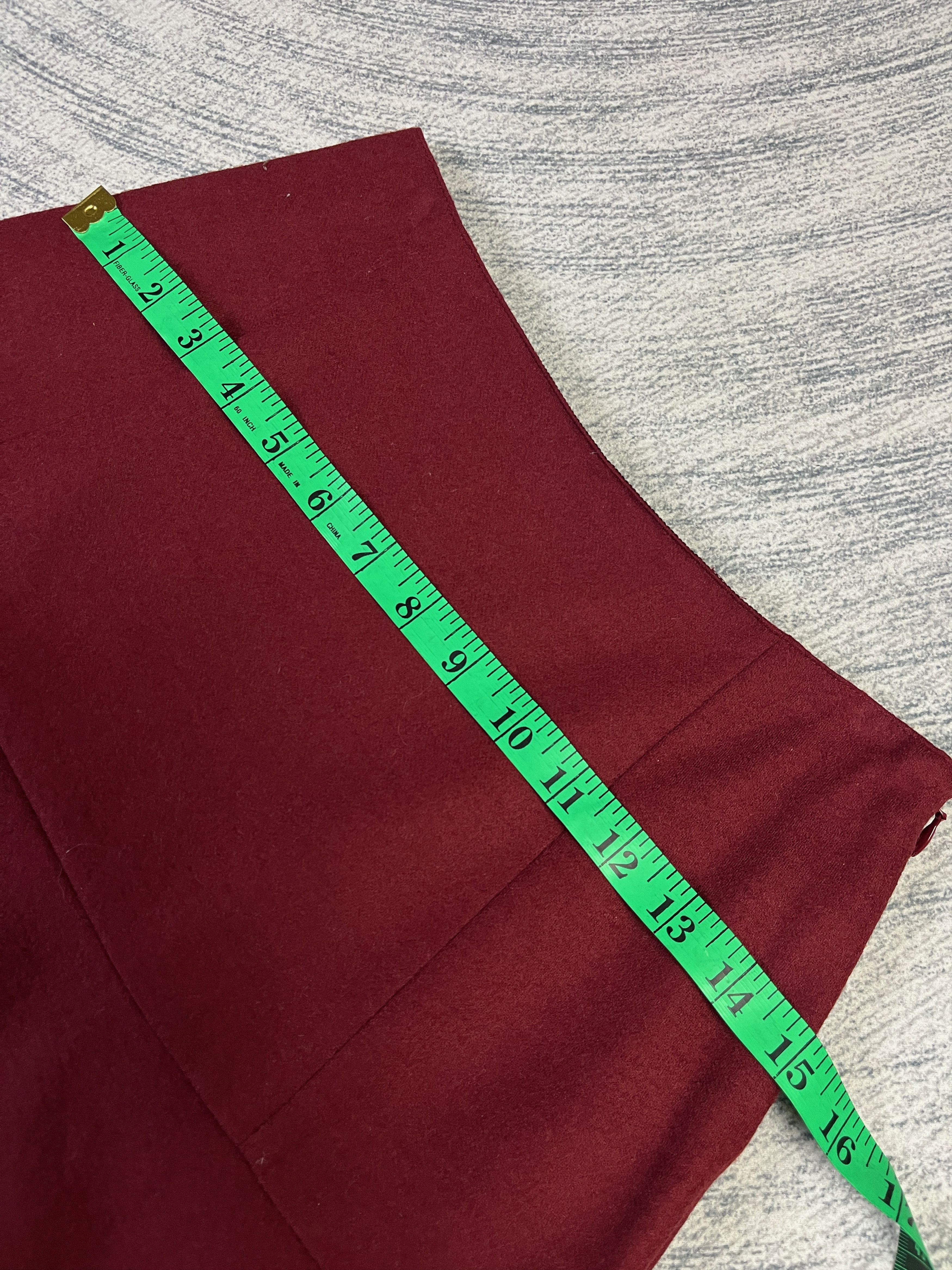 Yohji Yamamoto Ined Red Wool Skirt Size 26" / US 2 / IT 38 - 11 Thumbnail