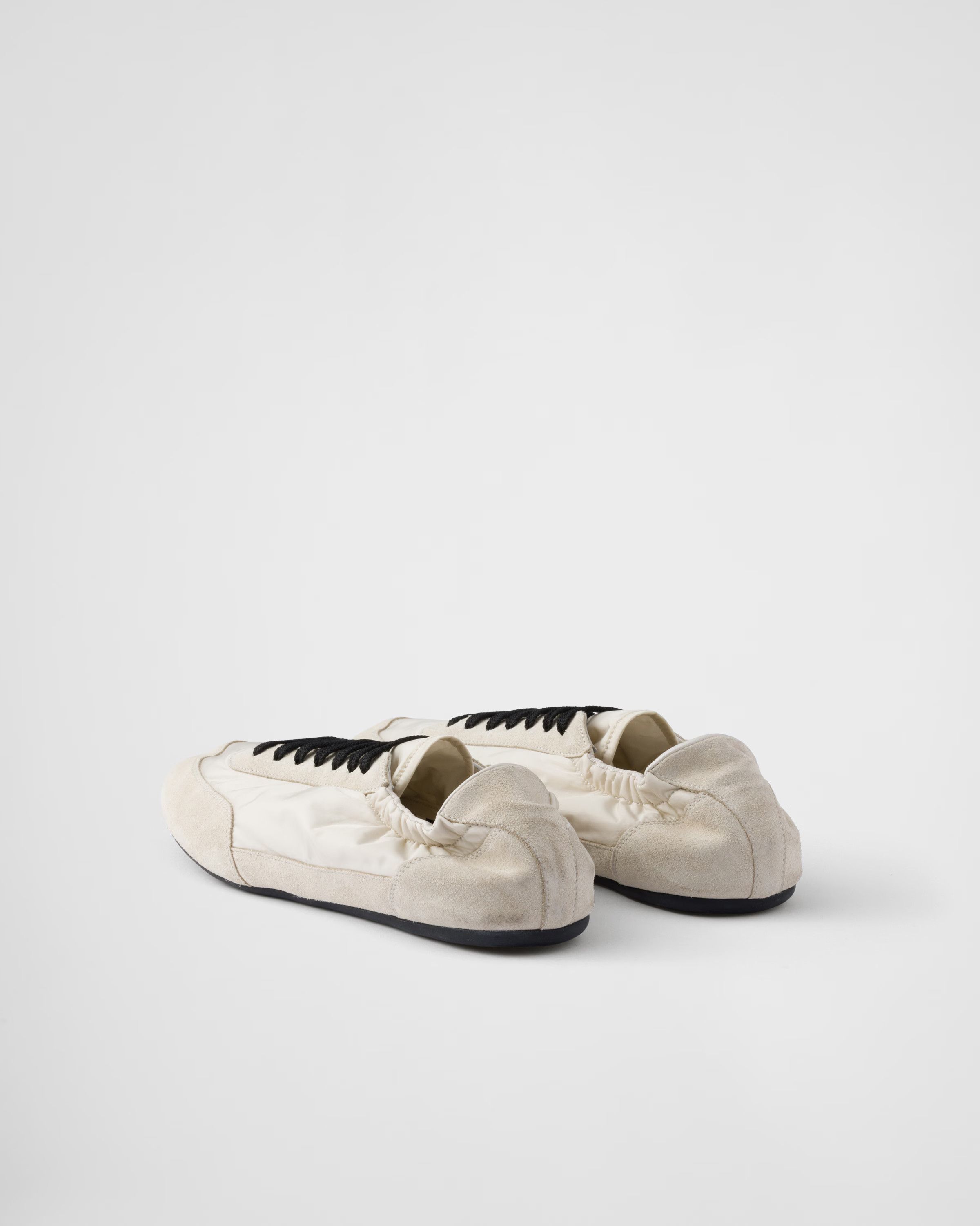 Prada Ivory Collapse Re-Nylon and suede elasticized sneakers Size US 11 / EU 44 - 13 Thumbnail