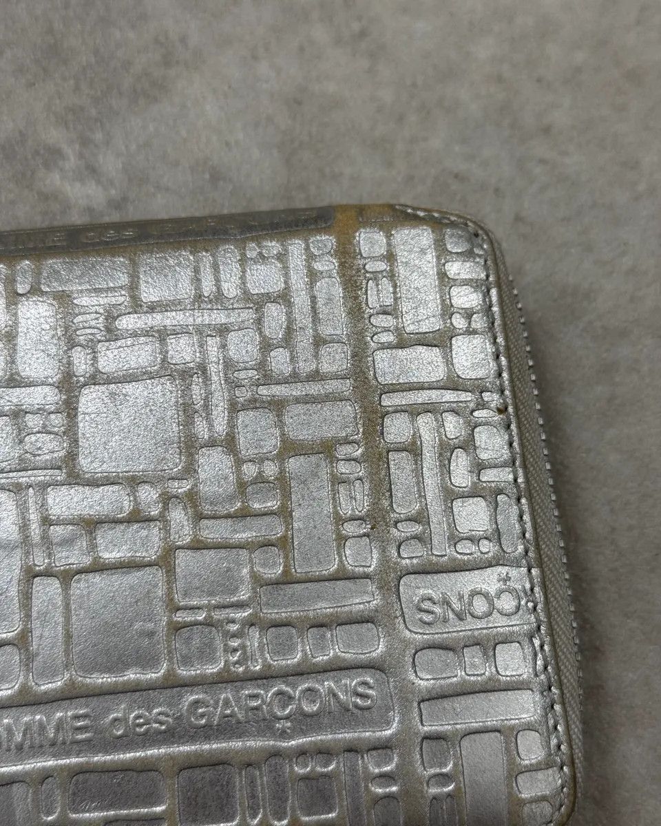 Comme des Garcons Comme des Garçons Silver Leather Brick Zip-Around Wallet Size ONE SIZE - 5 Thumbnail