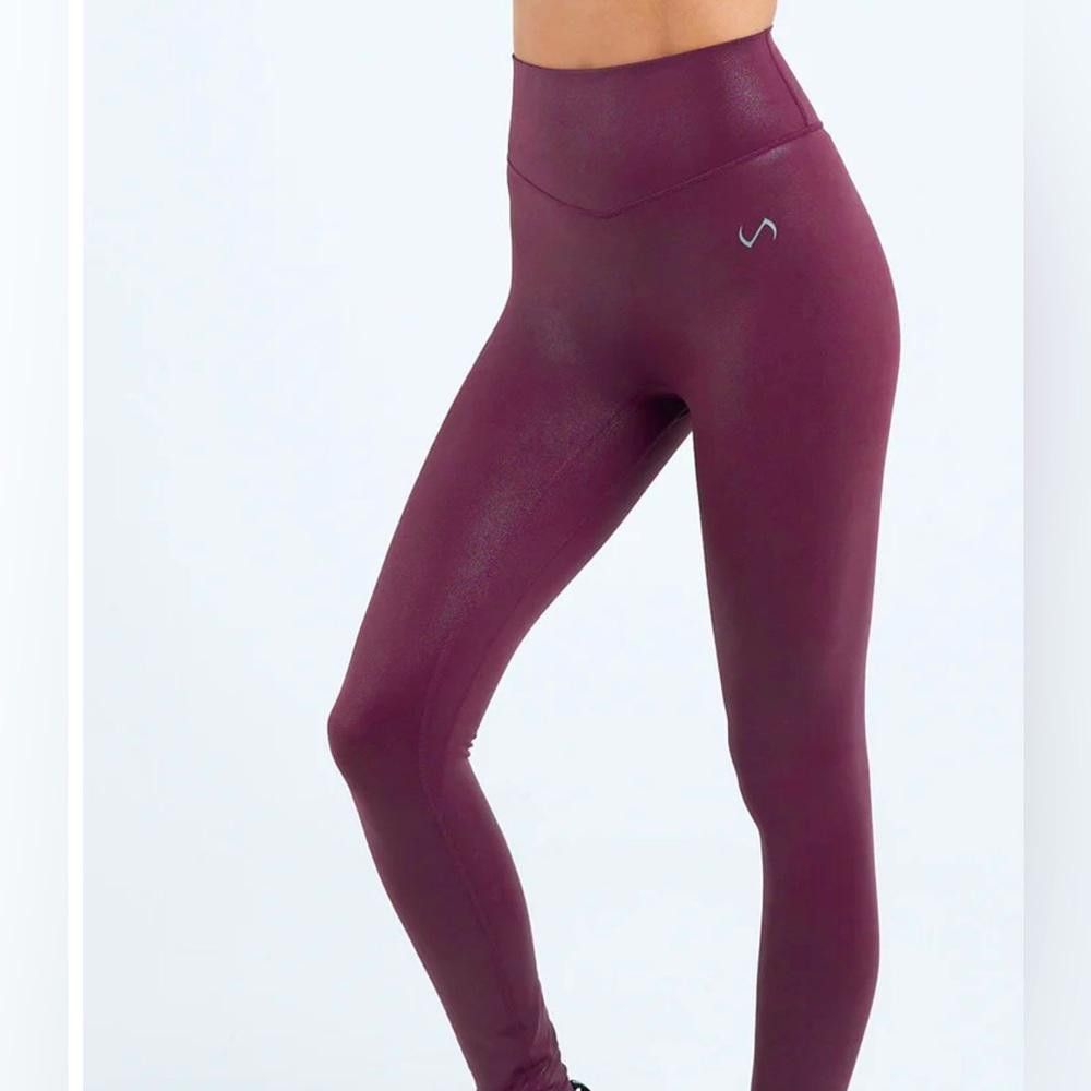 Designer TLF High-Performance Burgundy Leggings for Women Size 26" / US 2 / IT 38 - 2 Thumbnail