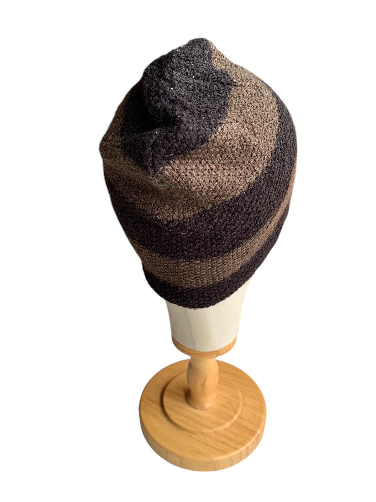 14th Addiction × Vintage Stripe Hydrogen Skull Punk Knitted Hairy Rare Beanie Hats☠️🎌 Size ONE SIZE - 6 Thumbnail