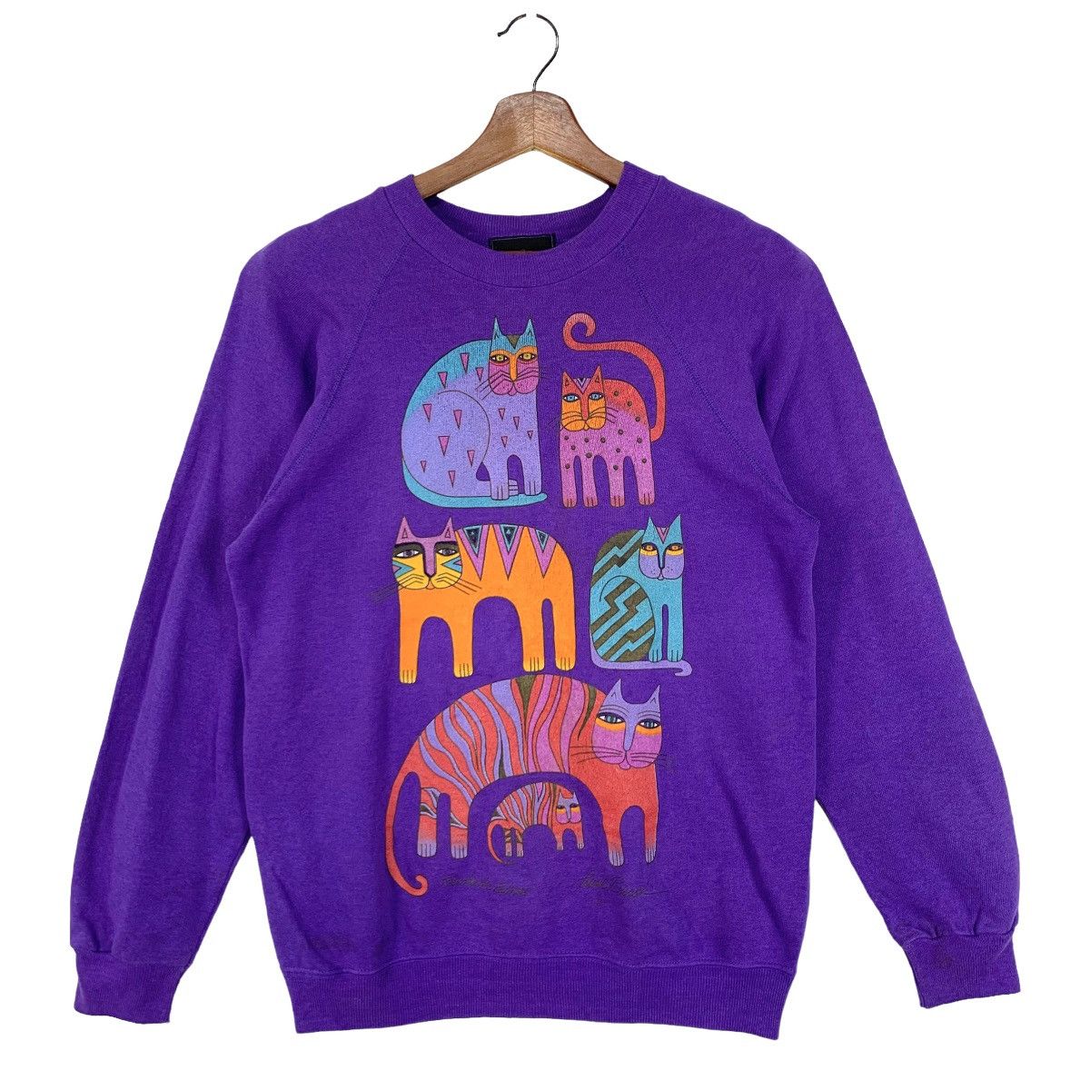 Vintage Vintage 90s Samuel Burch Graphic Art Cat Sweatshirt Size S Size US S / EU 44-46 / 1 - 1 Thumbnail