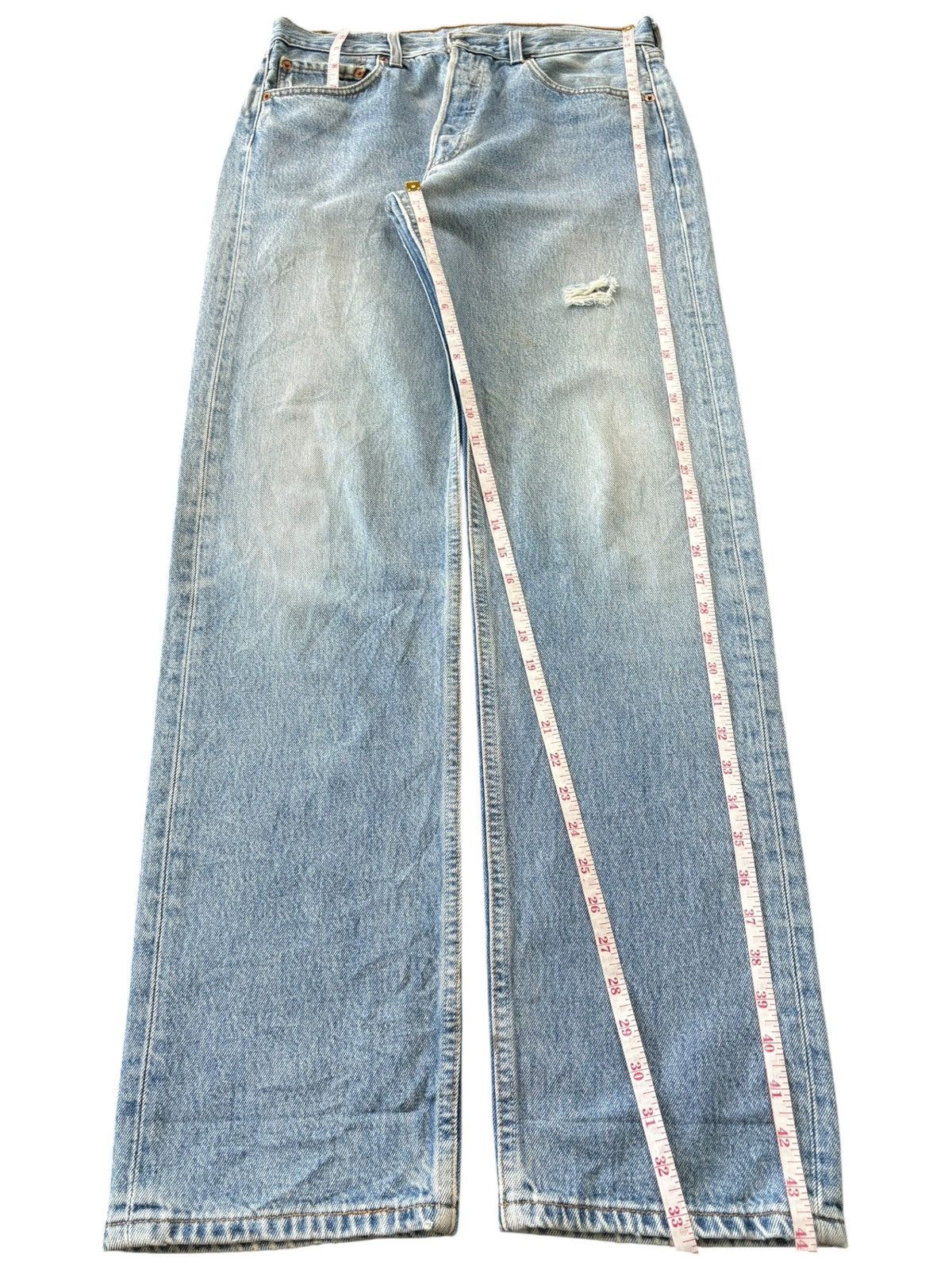 Levi's Vintage 90s Levis 501 Faded Wash Distressed Loose Jeans Size US 31 - 8 Thumbnail