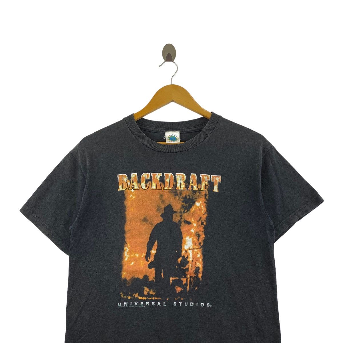 Universal Studios × Vintage Vintage 90s BACKDRAFT Movie By Universal Studios Print Black Size US S / EU 44-46 / 1 - 2 Thumbnail