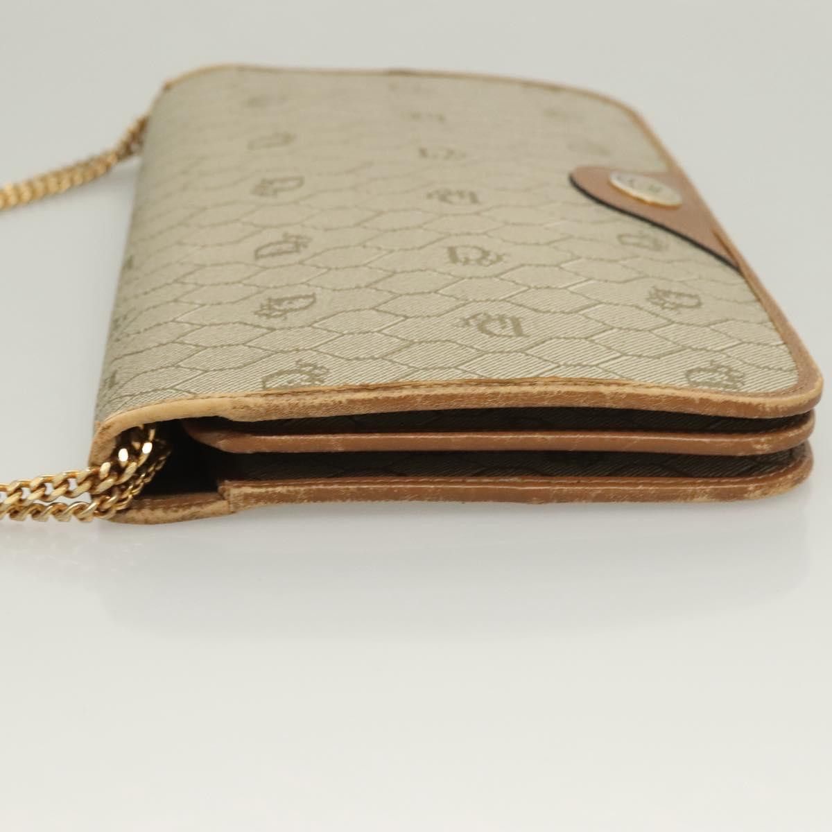 Dior DIOR Honeycomb Canvas Chain Shoulder Bag Pvc Beige Gold Size ONE SIZE - 5 Thumbnail