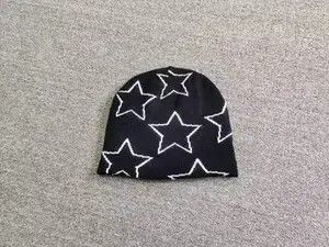 Other Stars All Over Graphic No Cuff Beanie Hat Black Size ONE SIZE - 1 Thumbnail