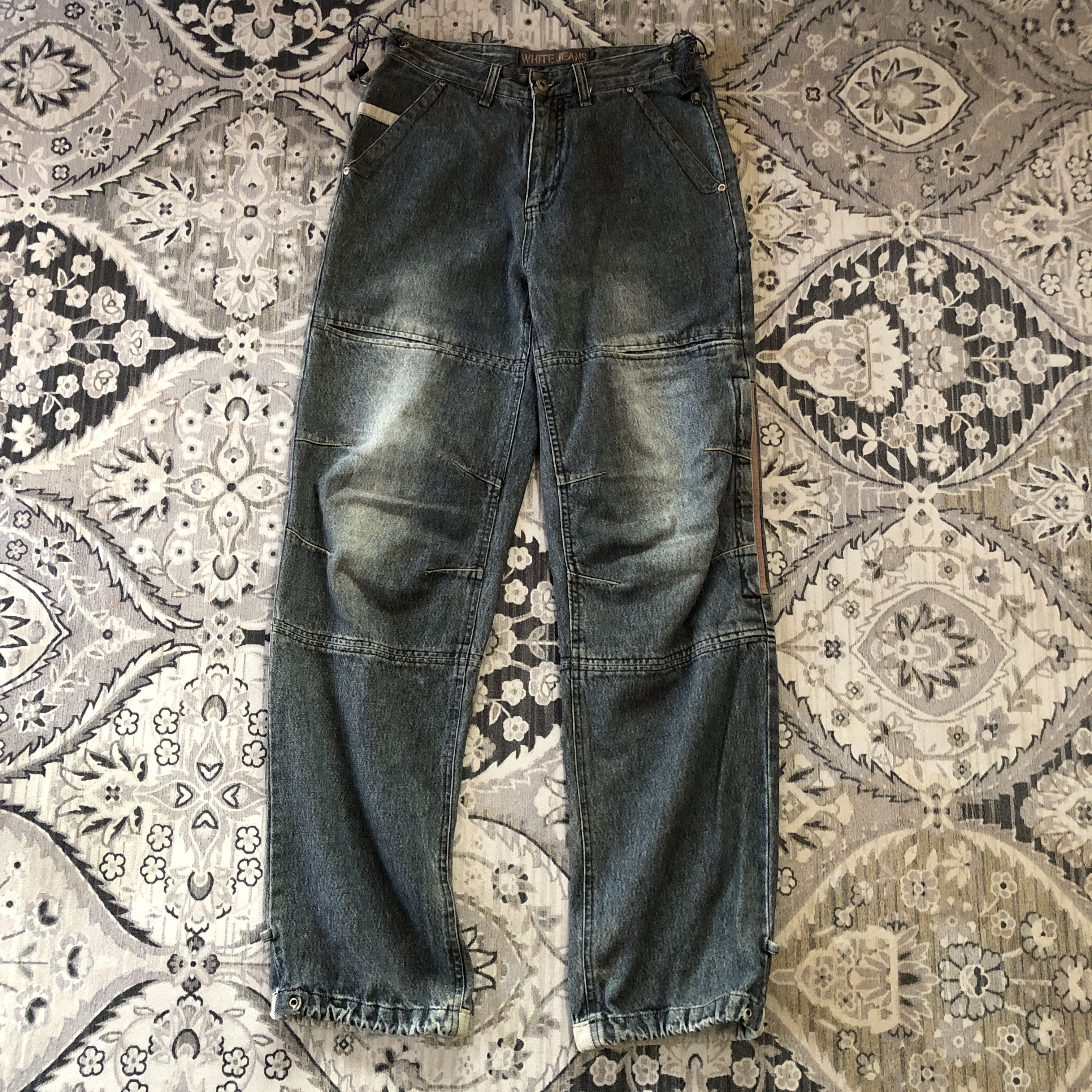 Japanese Brand Y2k White Jeans by Mcylo Baggy Denim Carpenter jeans Size US 30 / EU 46 - 1 Thumbnail