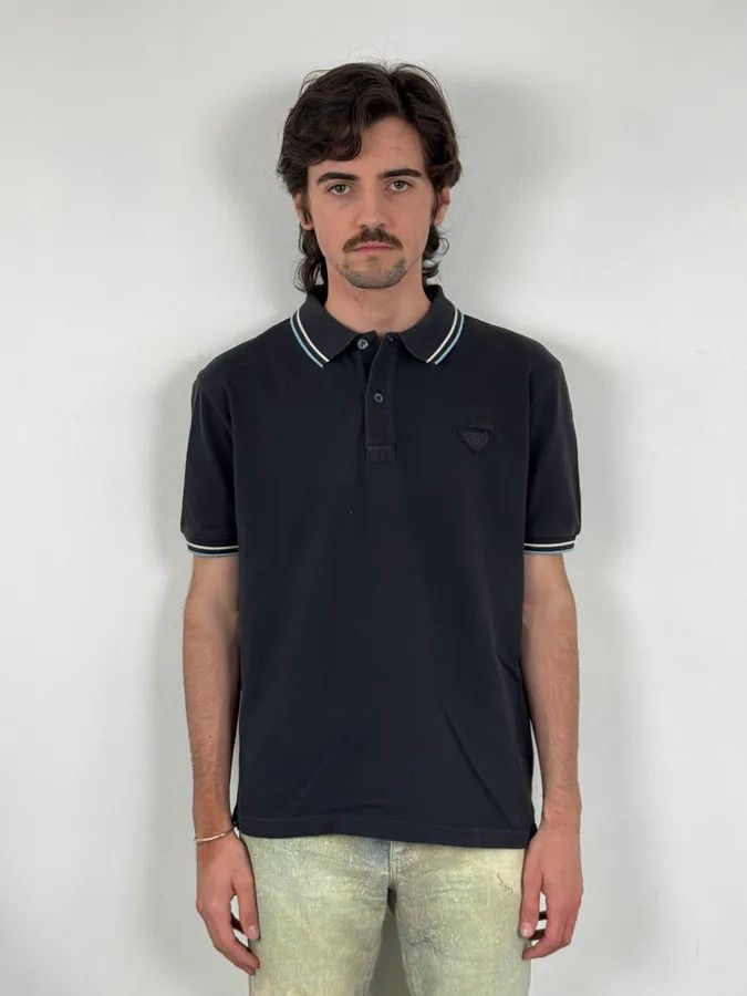 Prada SS2011 Prada Navy Striped Collar Polo Size US M / EU 48-50 / 2 - 2 Thumbnail