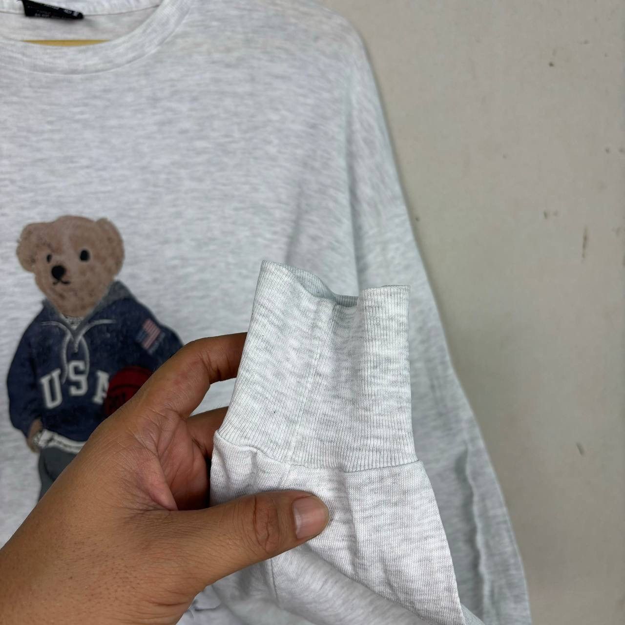 Polo Ralph Lauren Vtg 90s Polo Bear USA Basketball Long Sleeve Shirt L Grey Size US L / EU 52-54 / 3 - 5 Thumbnail