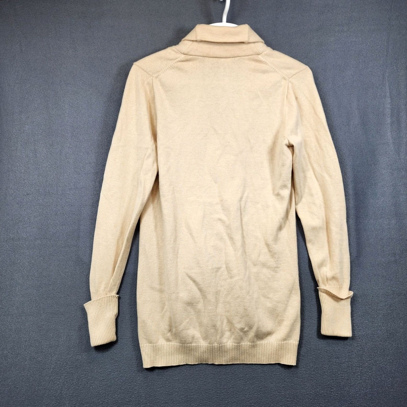 J.Crew J Crew Womens Sweater Medium Cream Cardigan Cashmere Blend Shawl Long Line Size M / US 6-8 / IT 42-44 - 2 Thumbnail