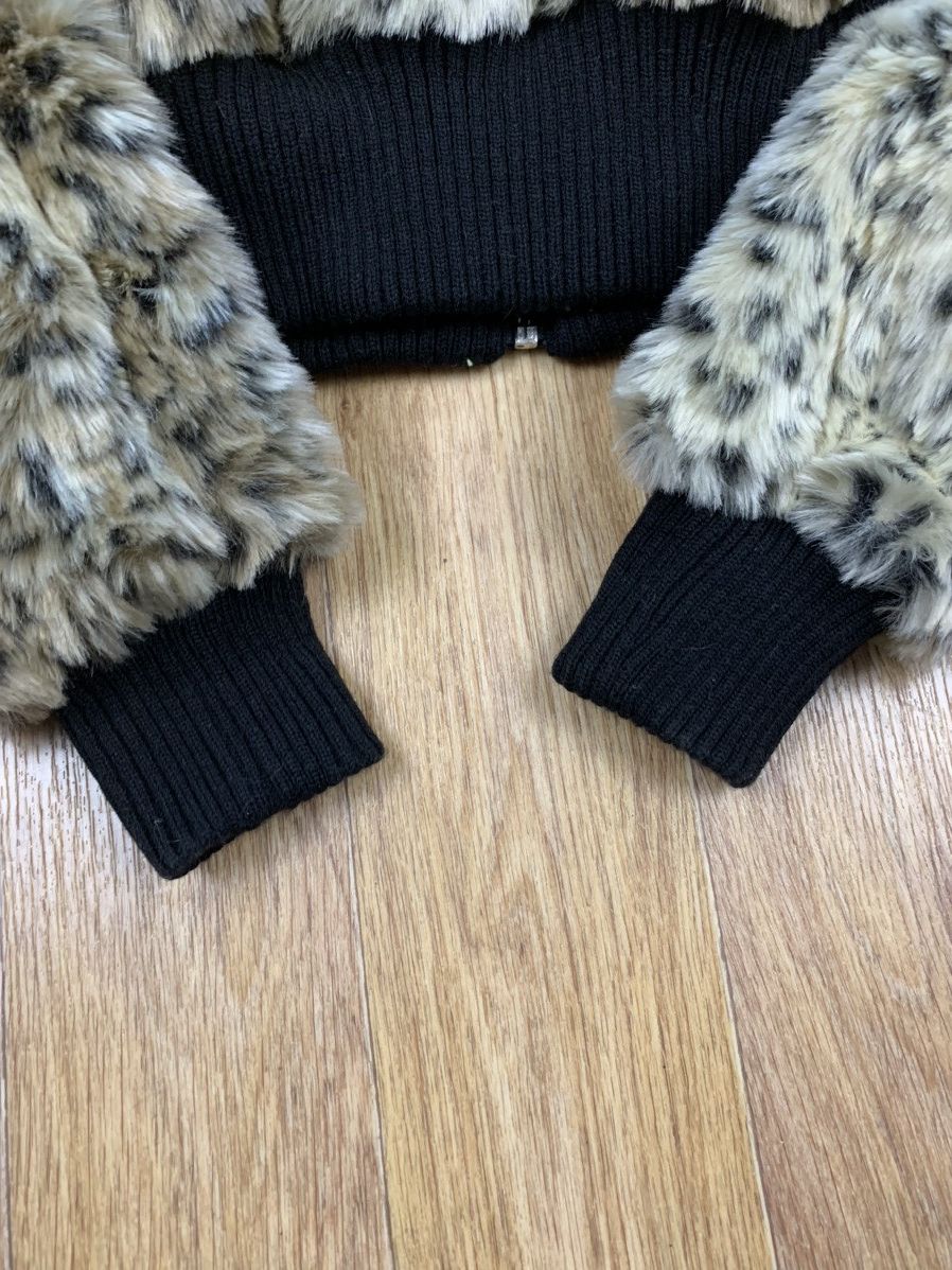 If Six Was Nine Leopard Faux Fur Cropped Bomber Jacket Hysteric Style Size S / US 4 / IT 40 - 6 Thumbnail