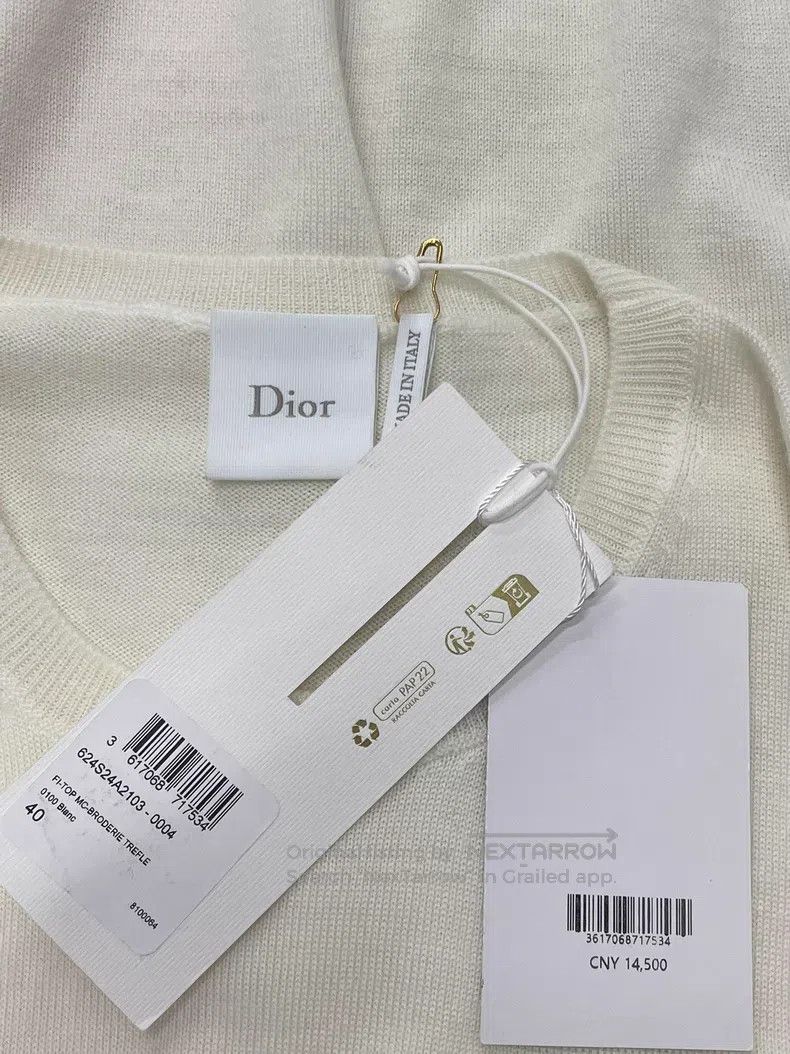 Dior Dior 26 Spring and Summer New White Clover Embroidered Kni Size S / US 4 / IT 40 - 4 Thumbnail
