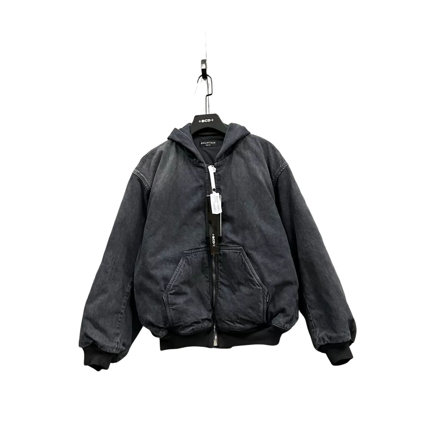 Balenciaga Balenciaga Back Logo Denim Hooded Jacket S Size US S / EU 44-46 / 1 - 1 Thumbnail