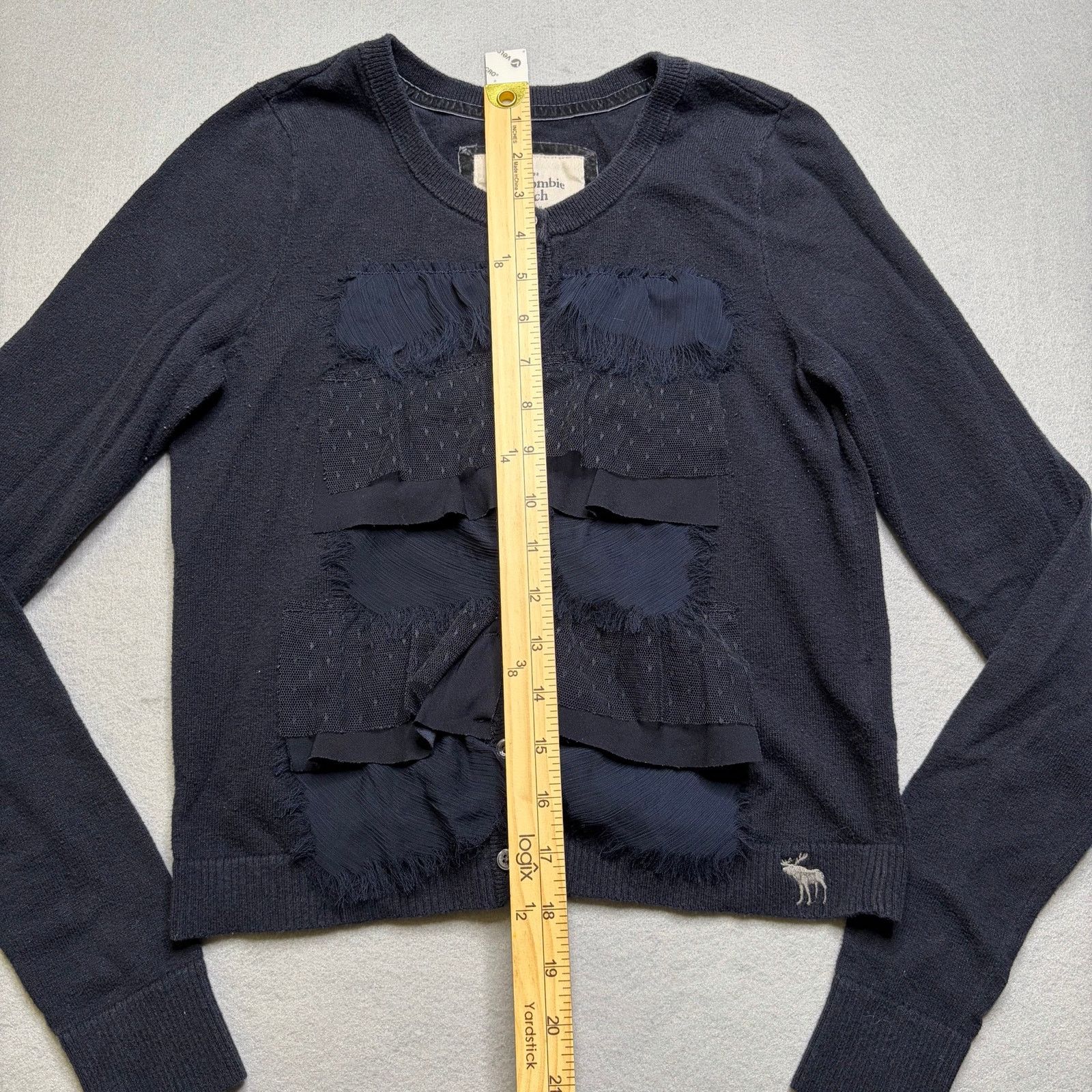 Abercrombie & Fitch Abercrombie & Fitch Cardigan Womens Blue Ruffle Y2K Vintage Size M / US 6-8 / IT 42-44 - 5 Thumbnail