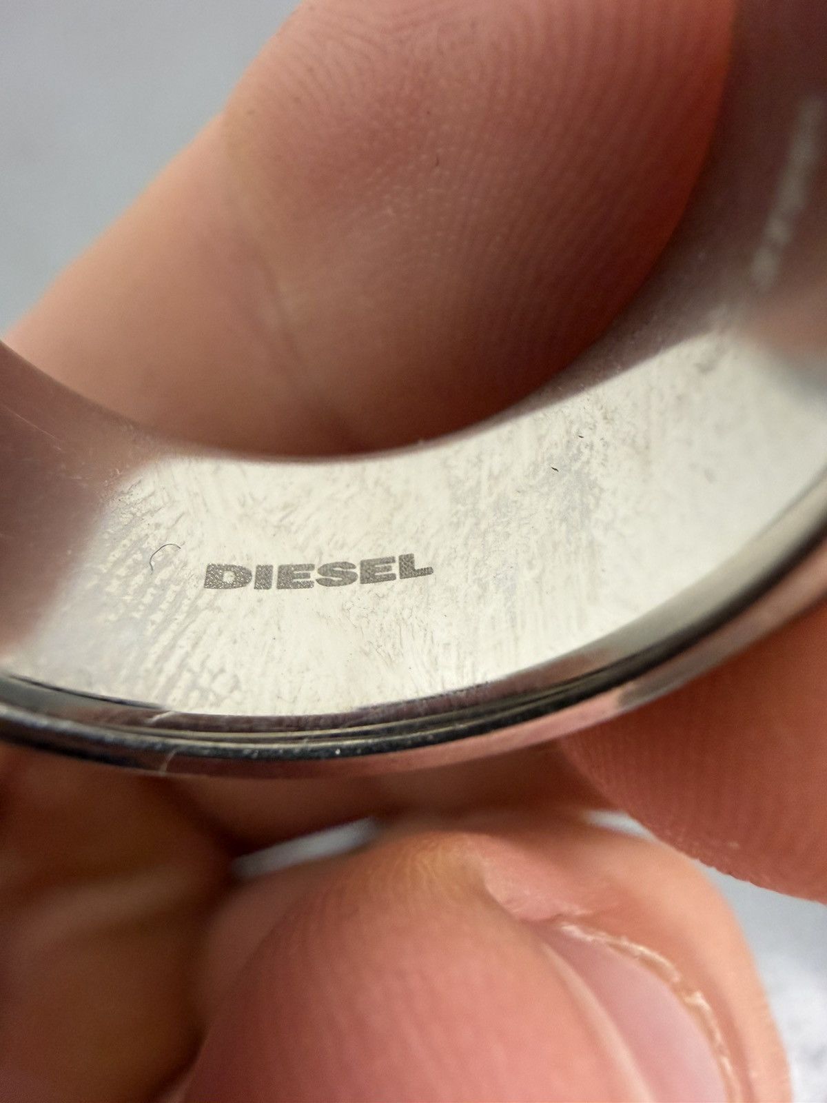 Diesel Diesel Leather + Steel Ring Size ONE SIZE - 7 Thumbnail