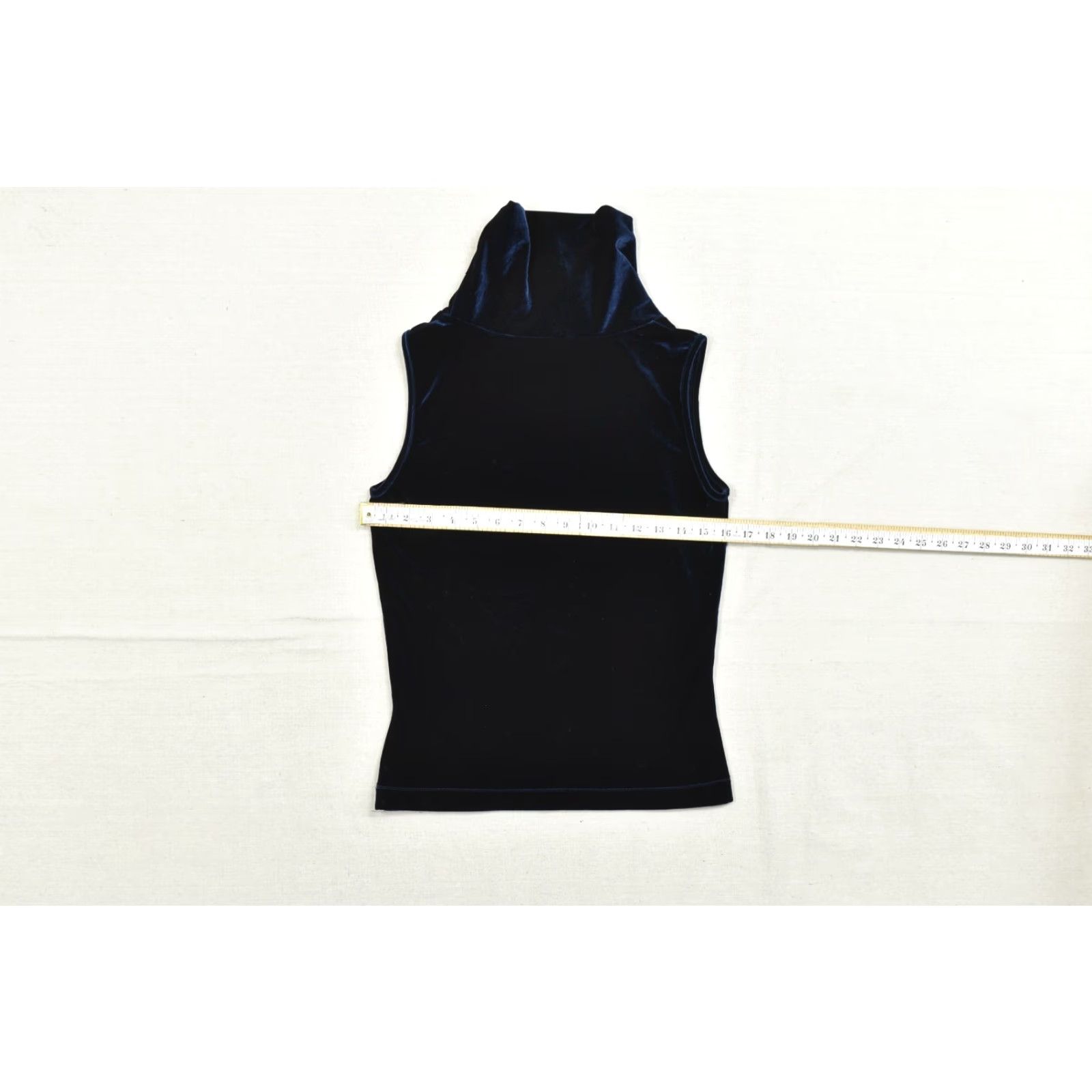 Tommy Hilfiger Tommy Hilfiger Women's Top Velvet Sleeveless Cowl Neck Navy Blue M Size M / US 6-8 / IT 42-44 - 3 Thumbnail