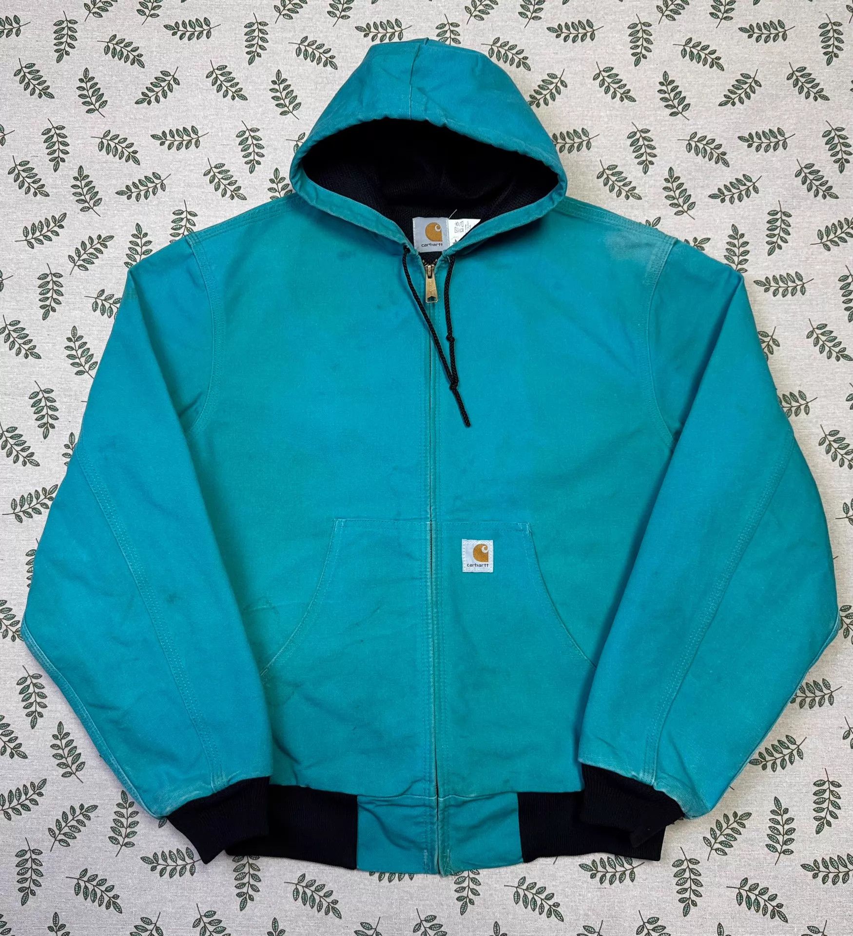 Carhartt Vintage Carhartt JR441 TEAL Hooded Work Jacket L Size US L / EU 52-54 / 3 - 2 Thumbnail