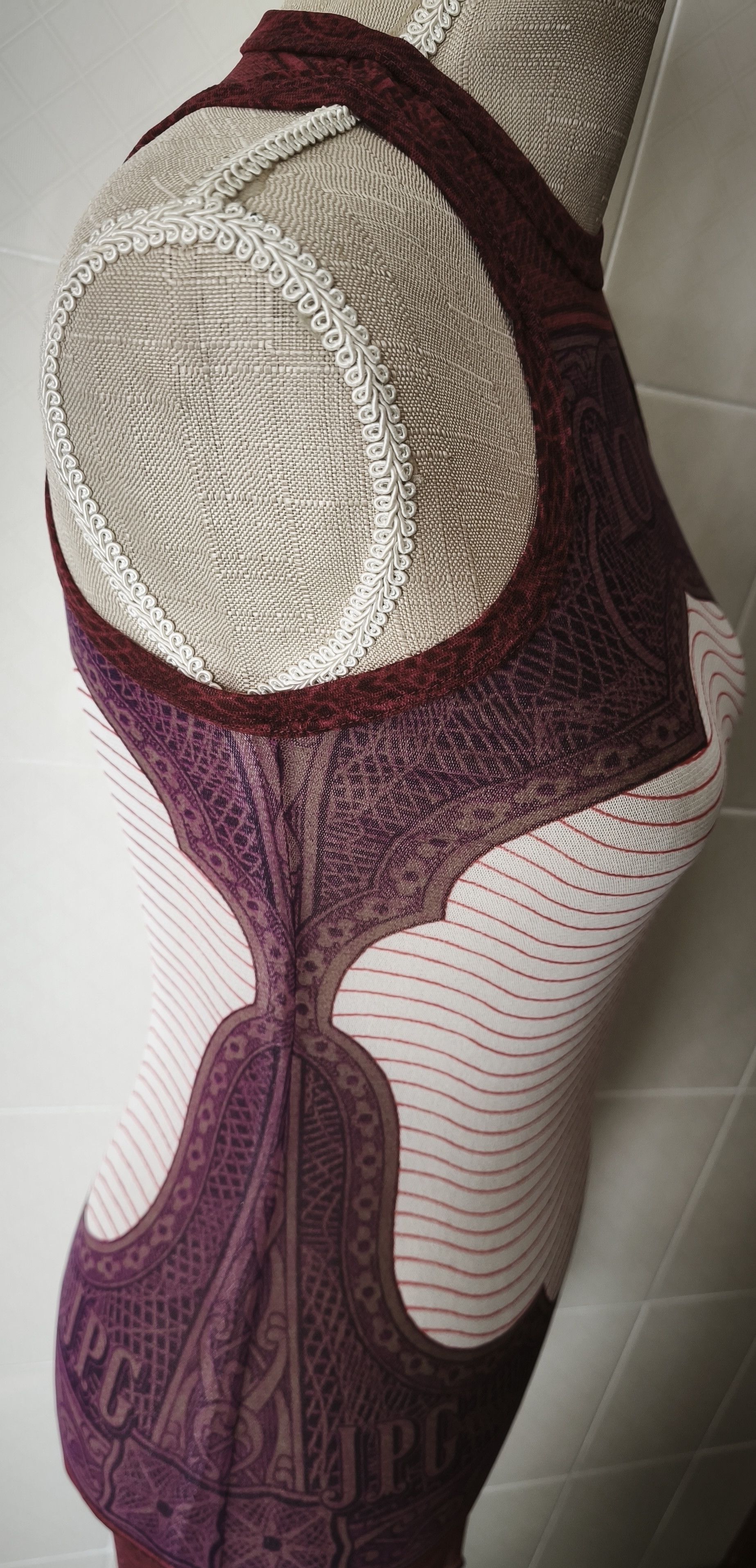 Jean Paul Gaultier Cartouche short dress in purple and burgundy Size M / US 6-8 / IT 42-44 - 18 Thumbnail