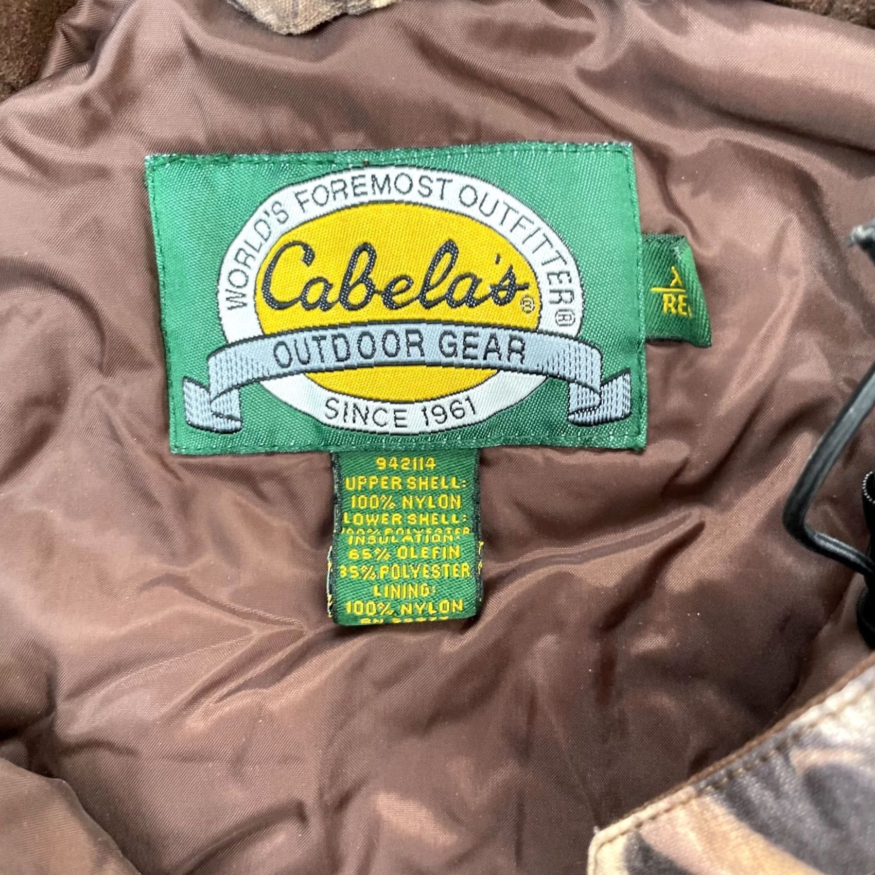 Vintage VINTAGE Cabela's Jacket Mens XL Brown Camo Real Tree Coat Insulated Hooded Full Zip Parka Brown Camouflage Regular Fit Men XL Jacket Size US XL / EU 56 / 4 - 7 Thumbnail