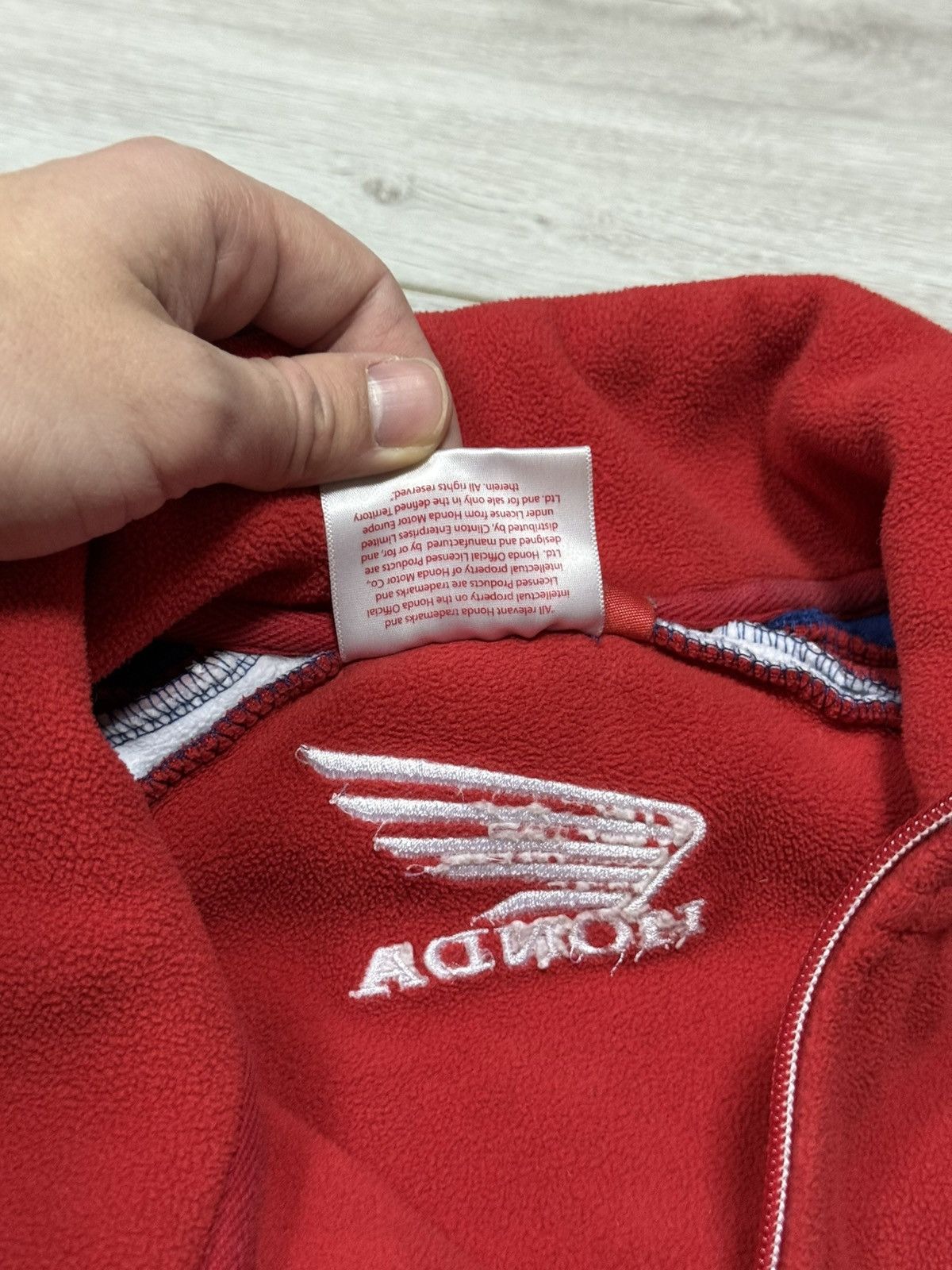 Honda Honda racing fleece zip jacket red blue big logo Size US M / EU 48-50 / 2 - 8 Thumbnail